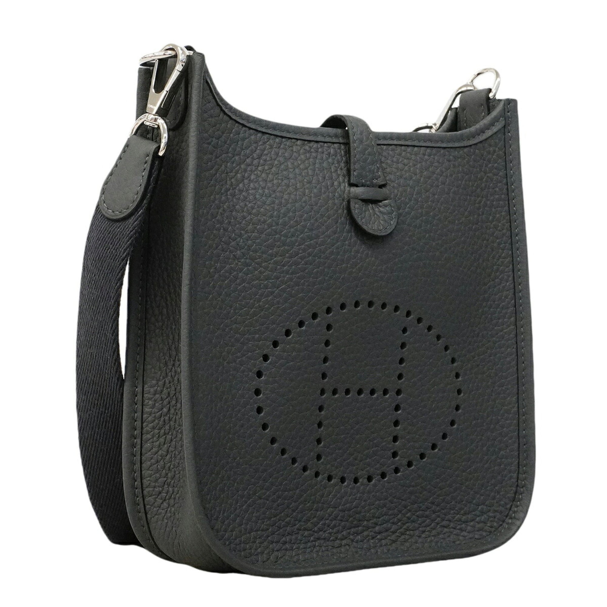 Hermes Gray Taurillon Clemence Leather Shoulder Bag (Pre-Owned)