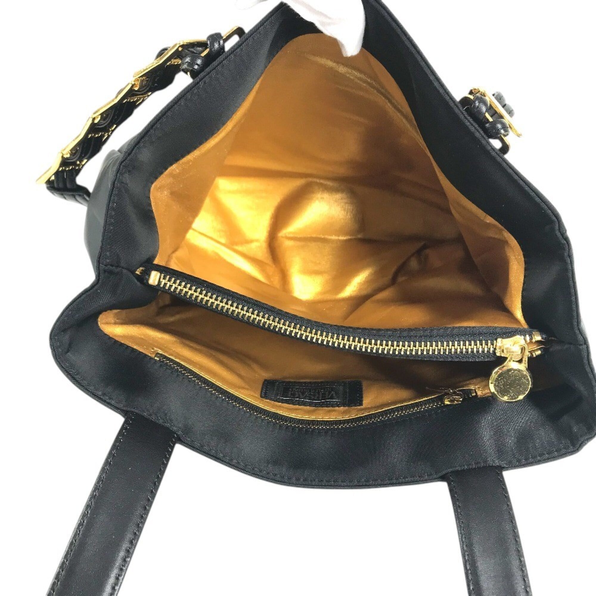 Versace Black Nylon Handbag Shoulder Bag (Pre-Owned)
