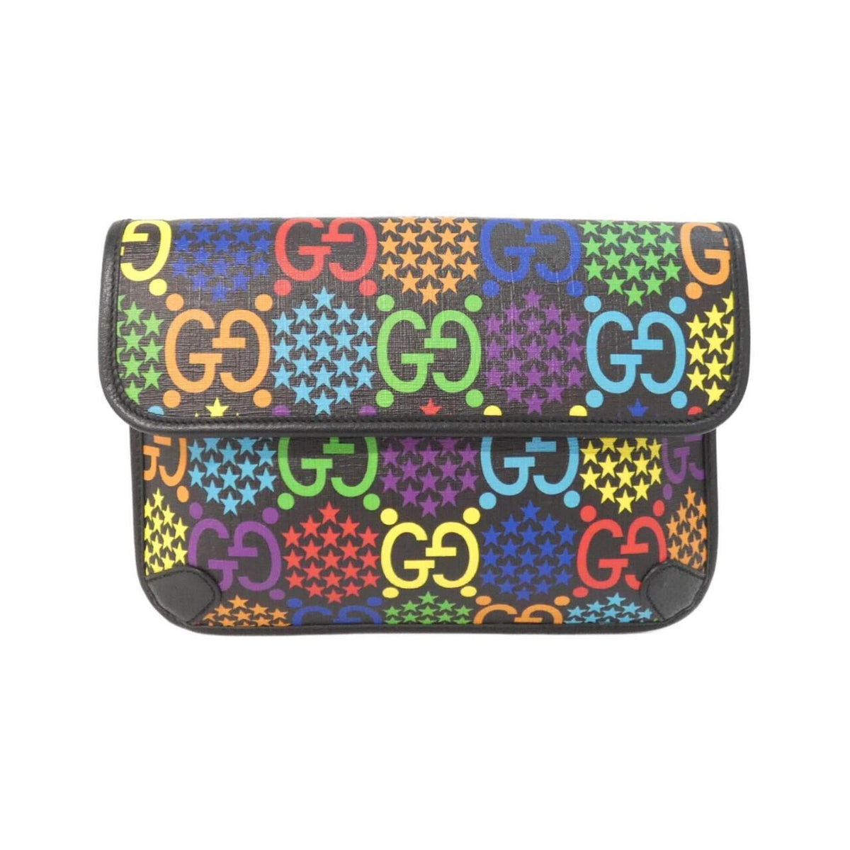 Gucci Black Multi-Color Canvas Fanny Pack (Pre-Owned)