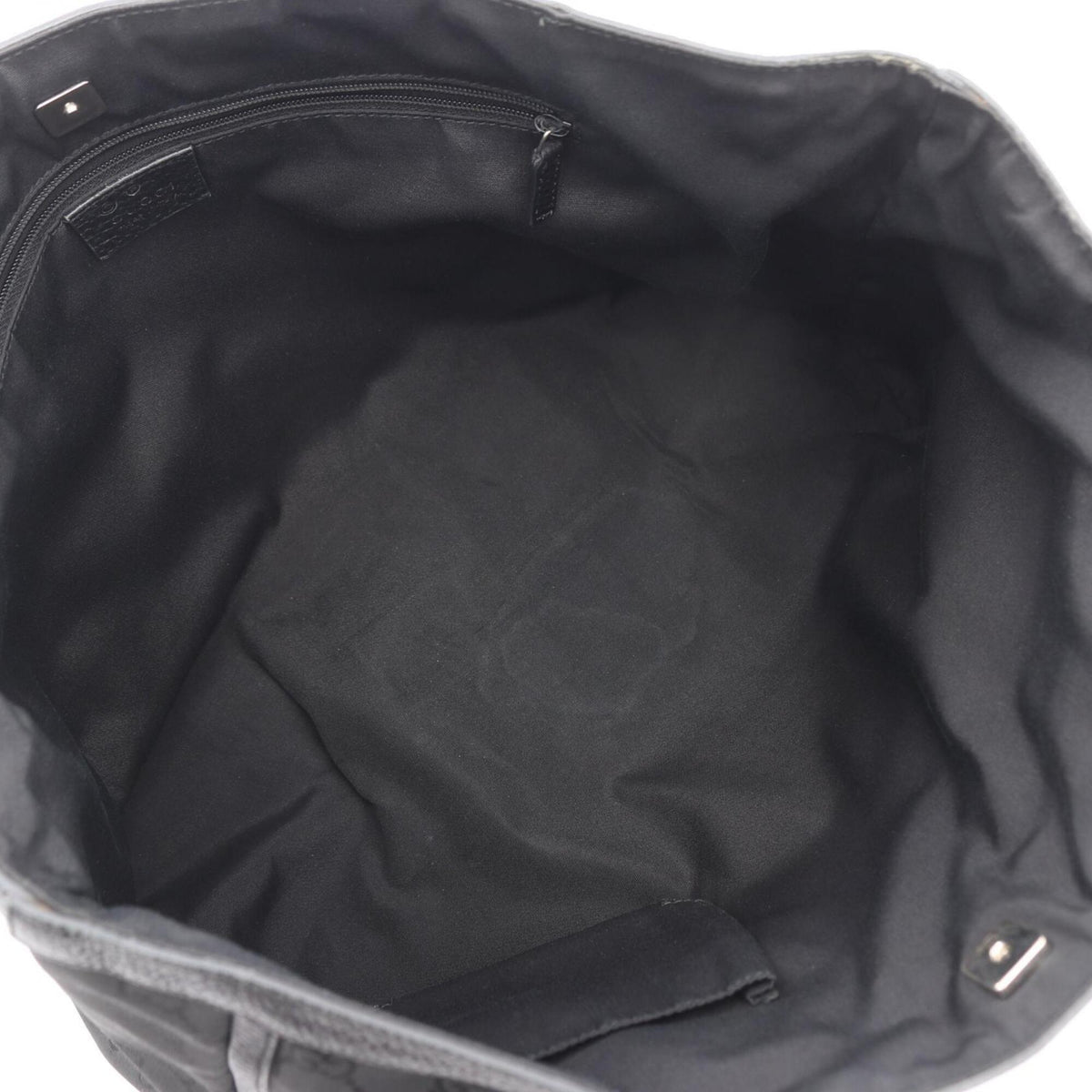 Gucci Black Nylon Leather Handbag Tote Bag (Pre-Owned)