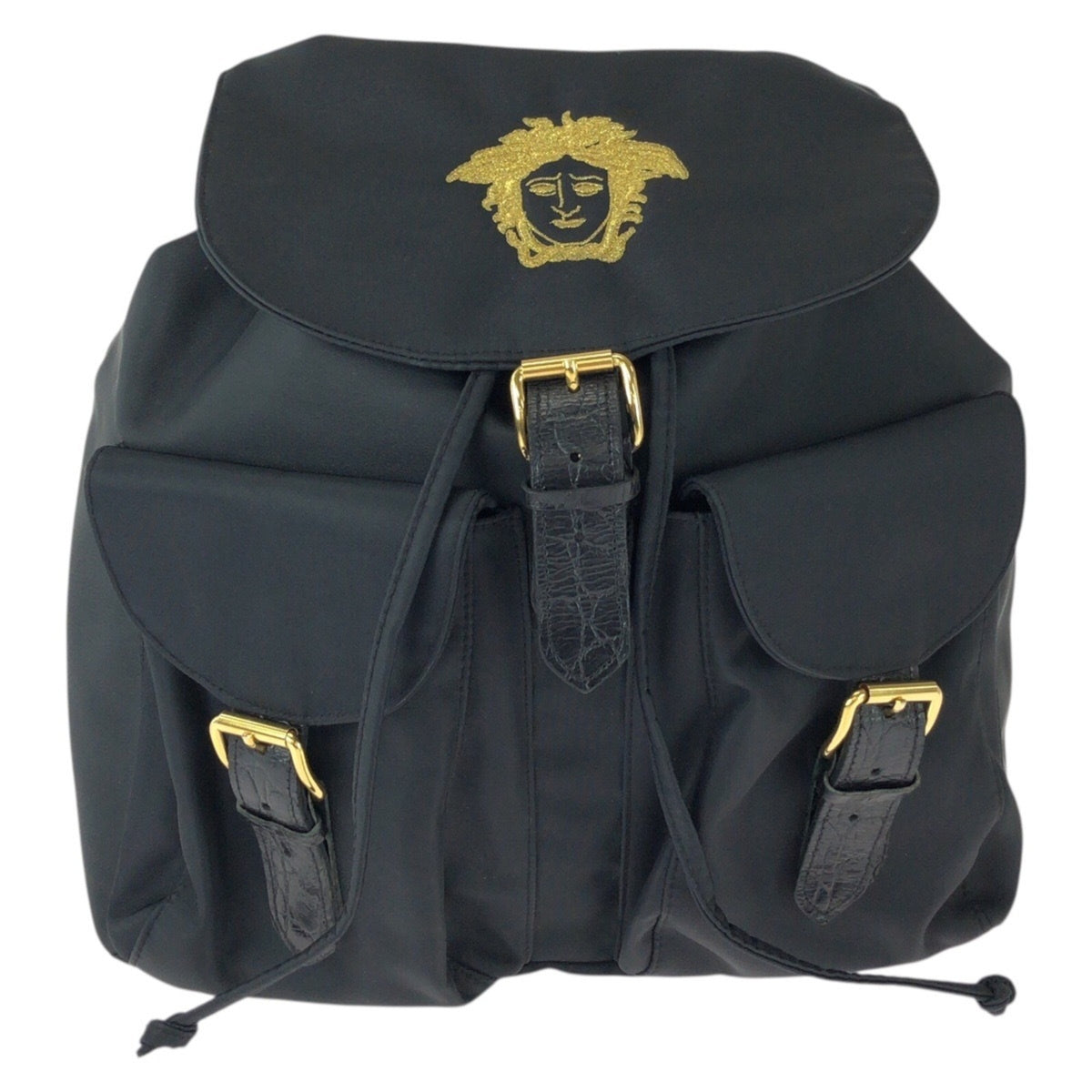 Versace Black Nylon Backpack (Pre-Owned)