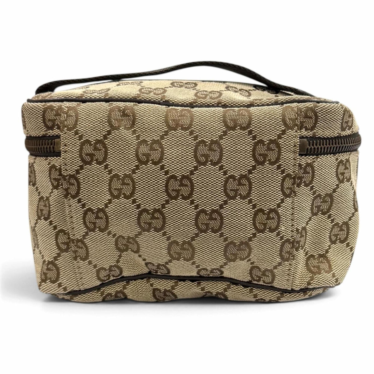 Gucci Beige Brown Gg Canvas Pouch Vanity Bag (Pre-Owned)