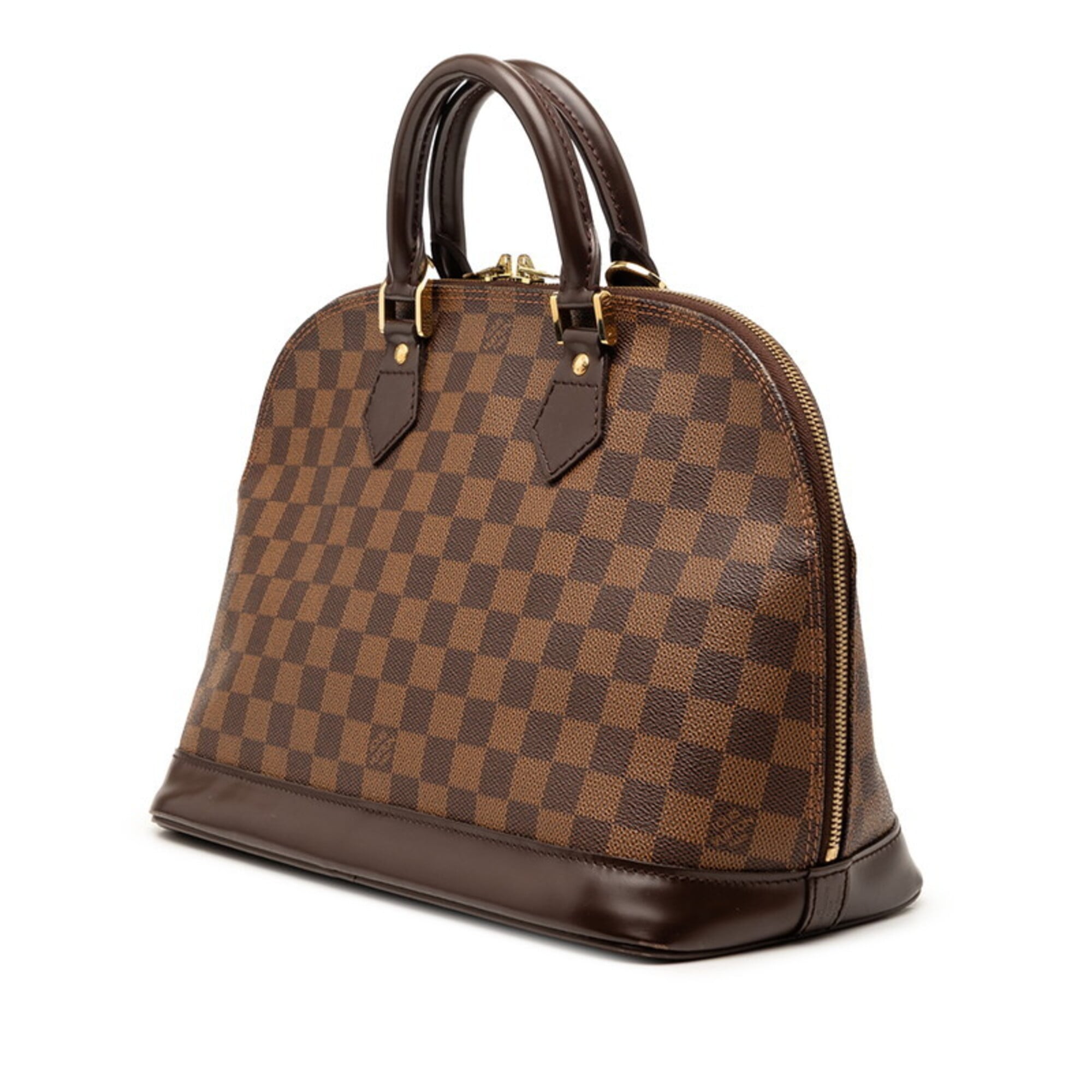 Louis Vuitton Damier Brown Damier Canvas Leather Handbag (Pre-Owned)