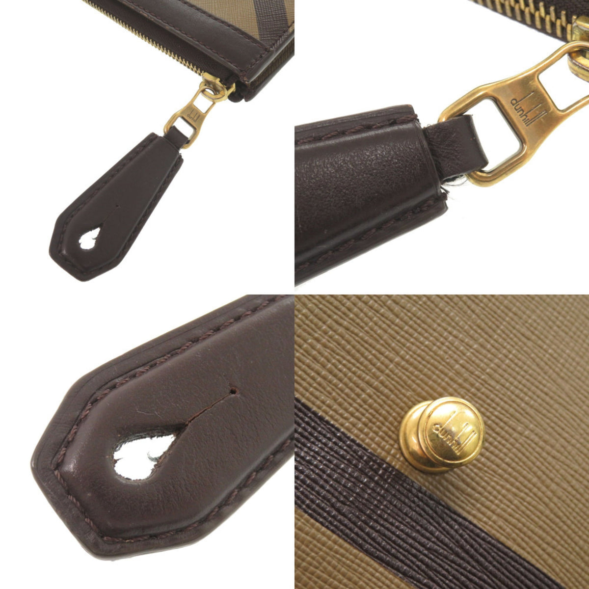 Dunhill Brown Leather Clutch Bag (Pre-Owned)