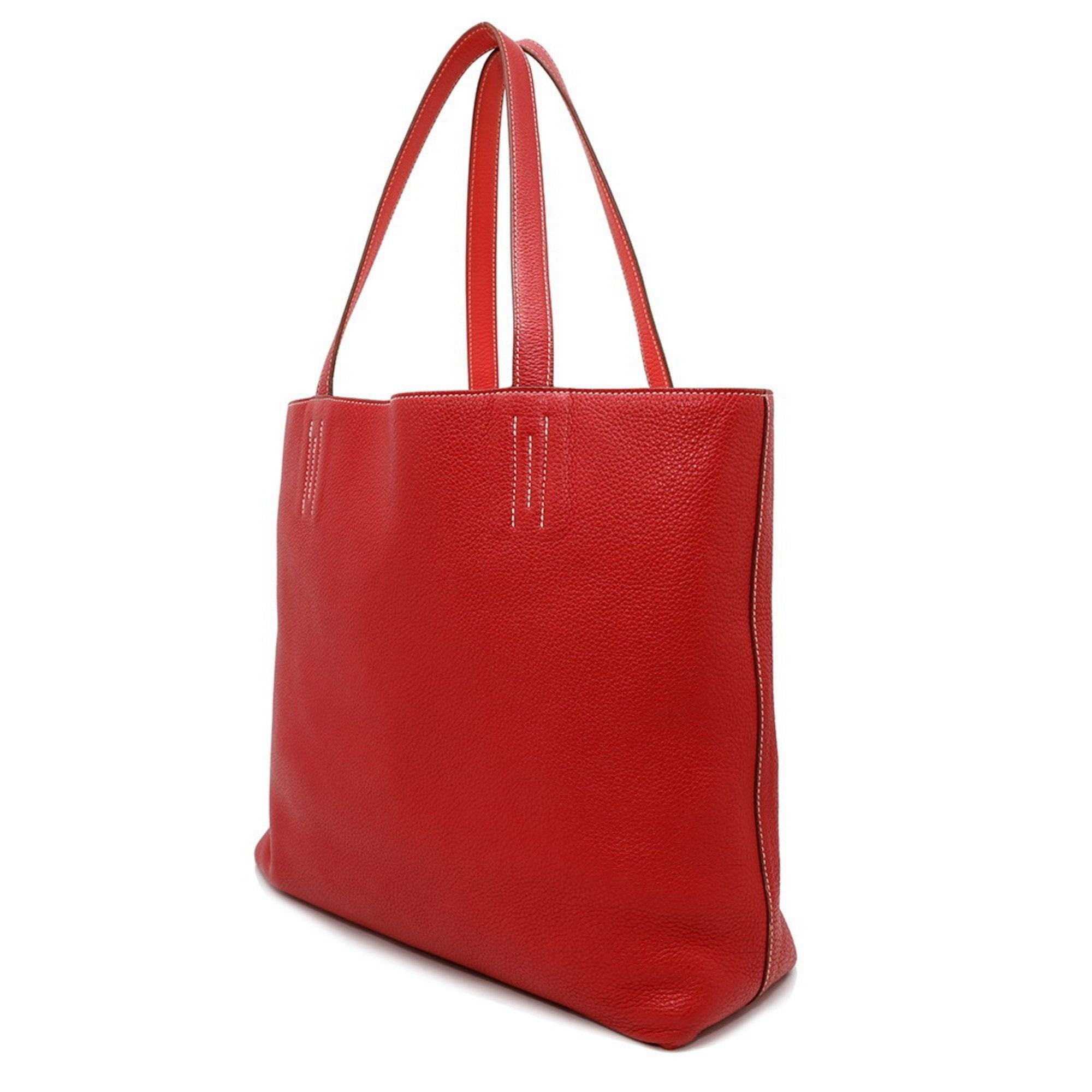 Hermes Bougainvillier Rouge Casaque Taurillon Clemence Leather Tote Bag (Pre-Owned)