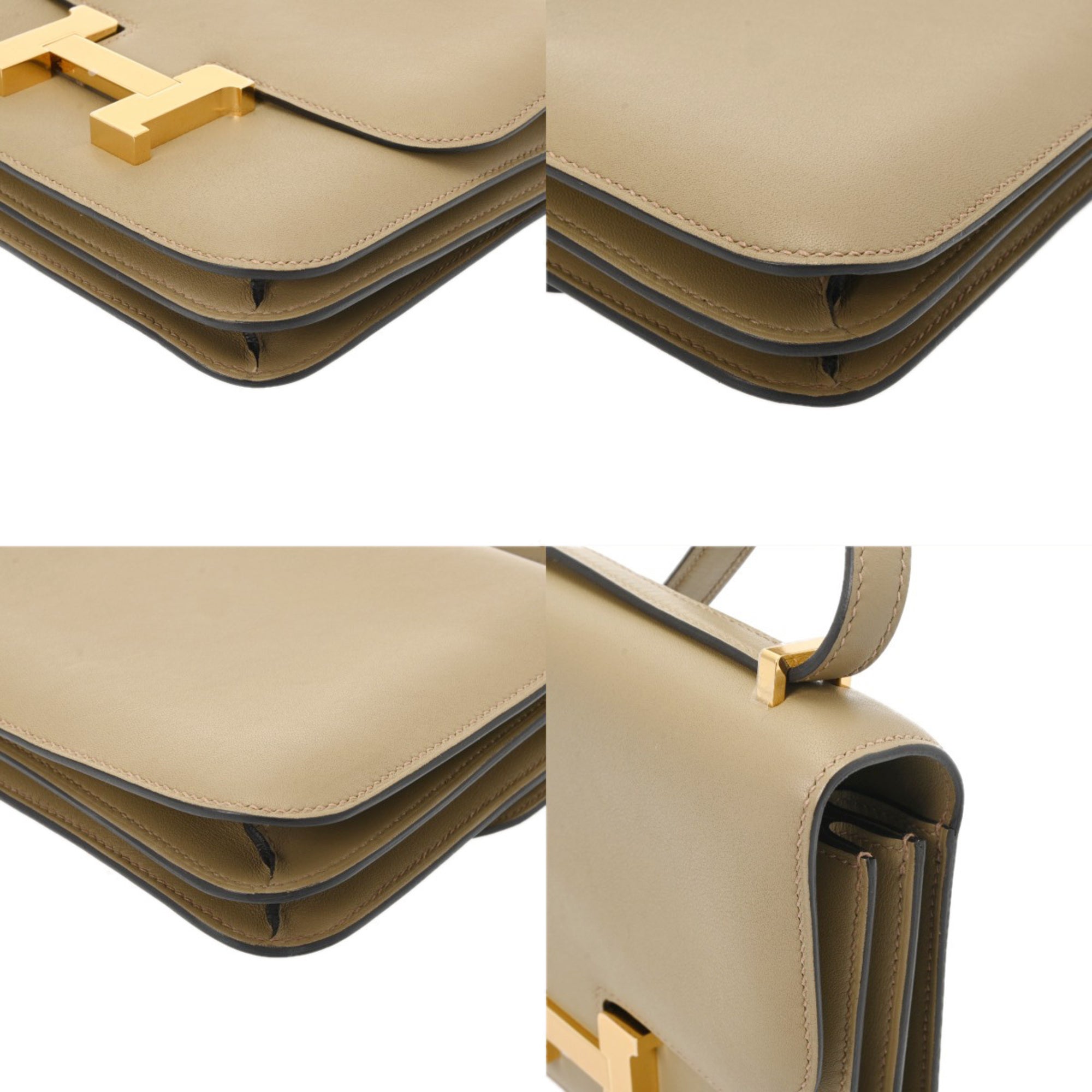 Hermes Beige Swift Leather Shoulder Bag (Pre-Owned)