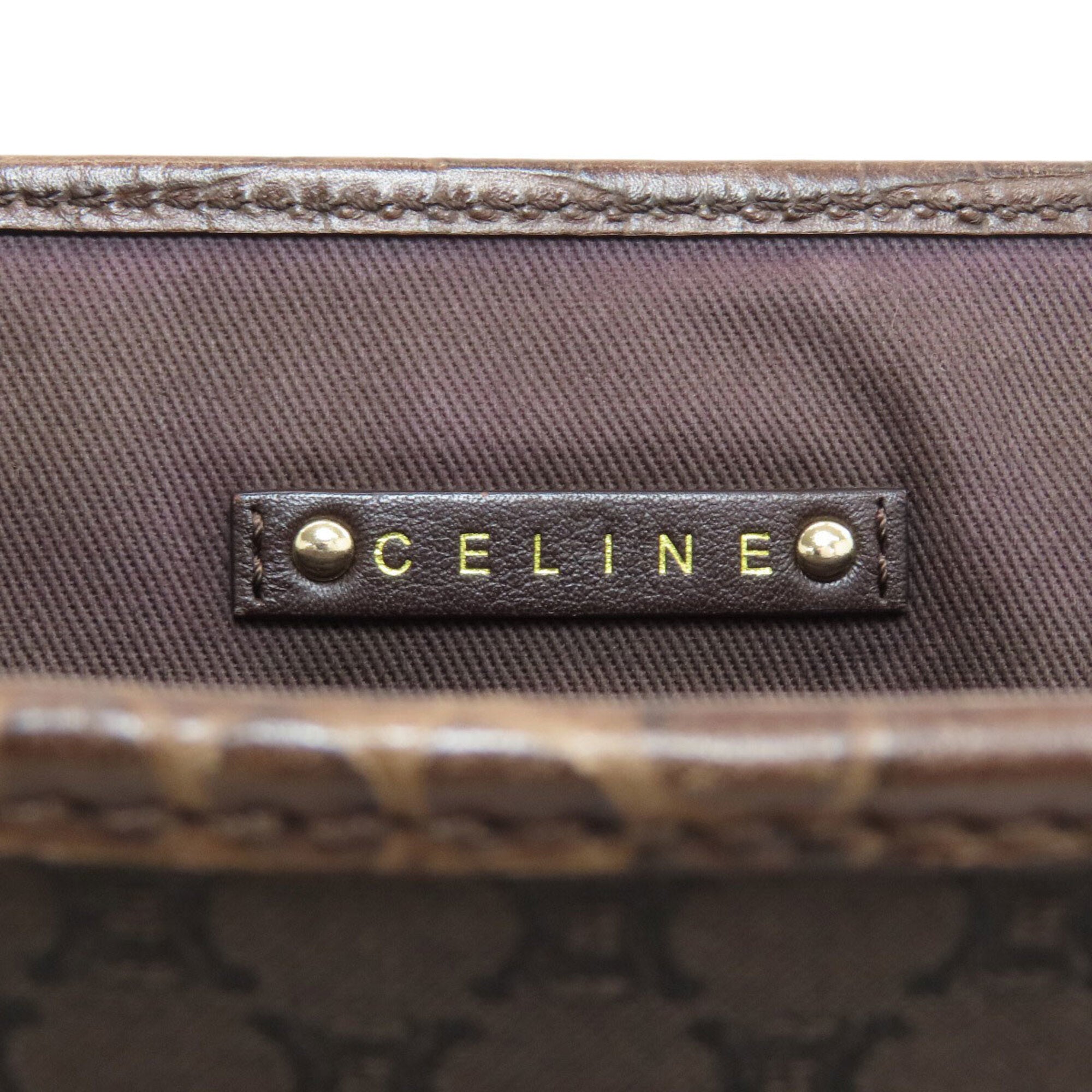 Celine Dark Brown Canvas Handbag (Pre-Owned)