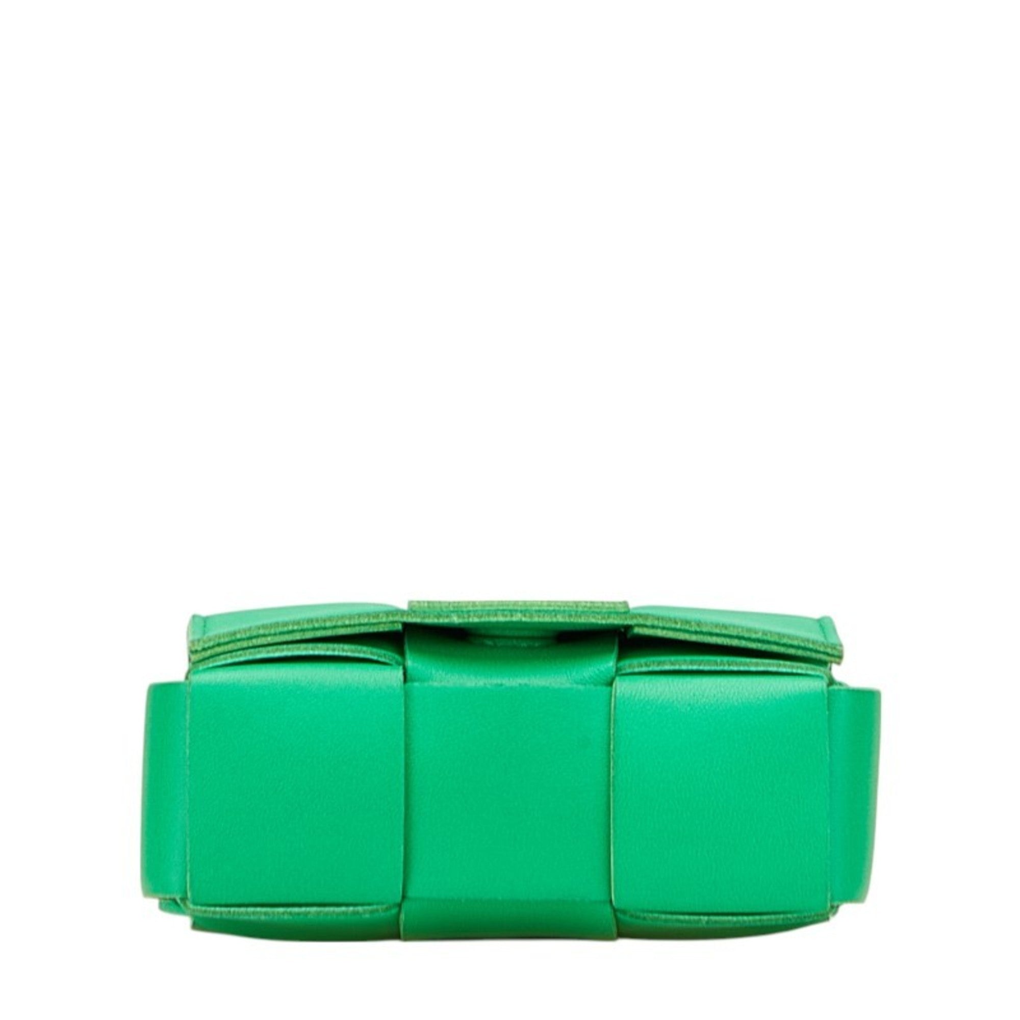 Bottega Veneta Green Leather Shoulder Bag (Pre-Owned)