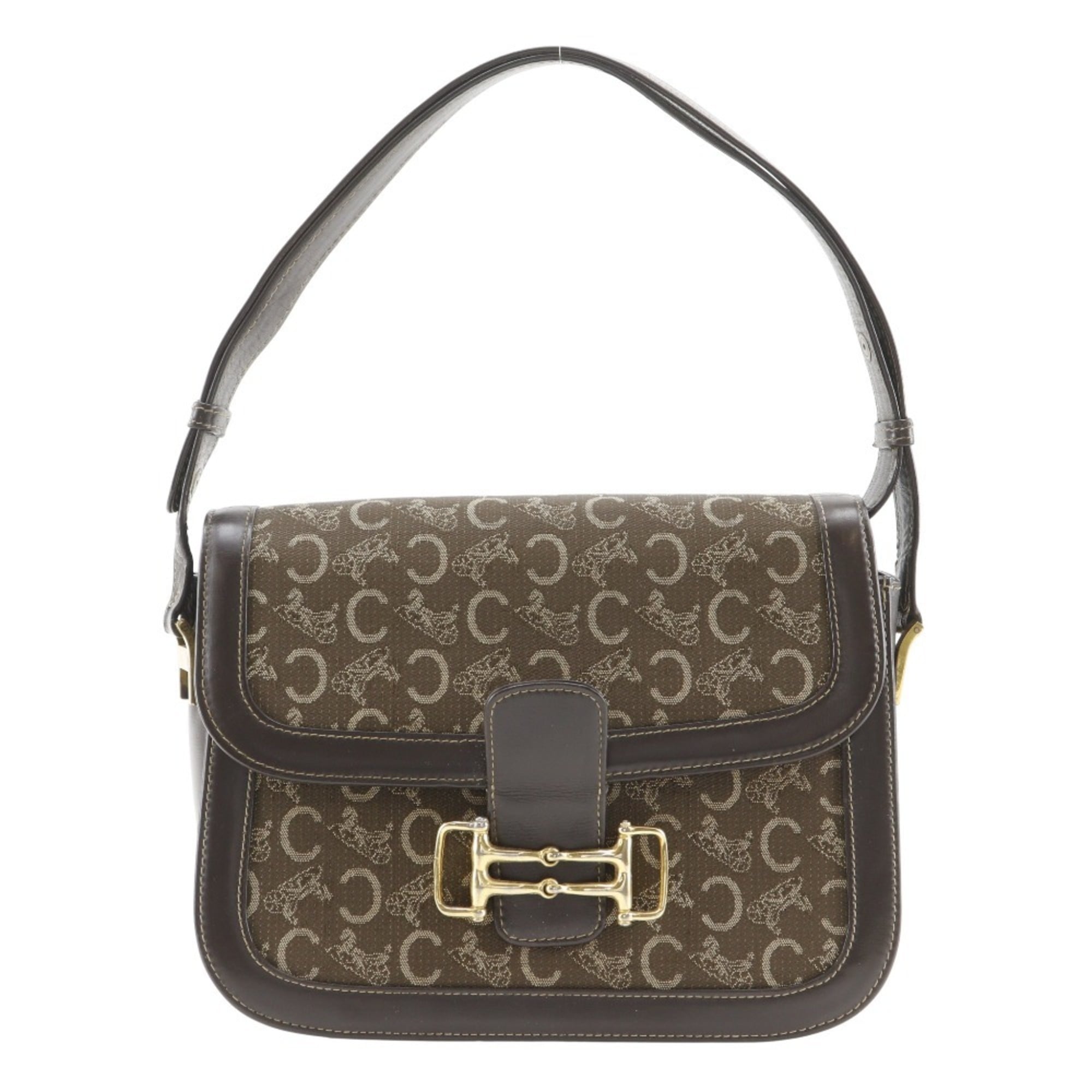 Celine Brown Canvas Leather Handbag (Pre-Owned)