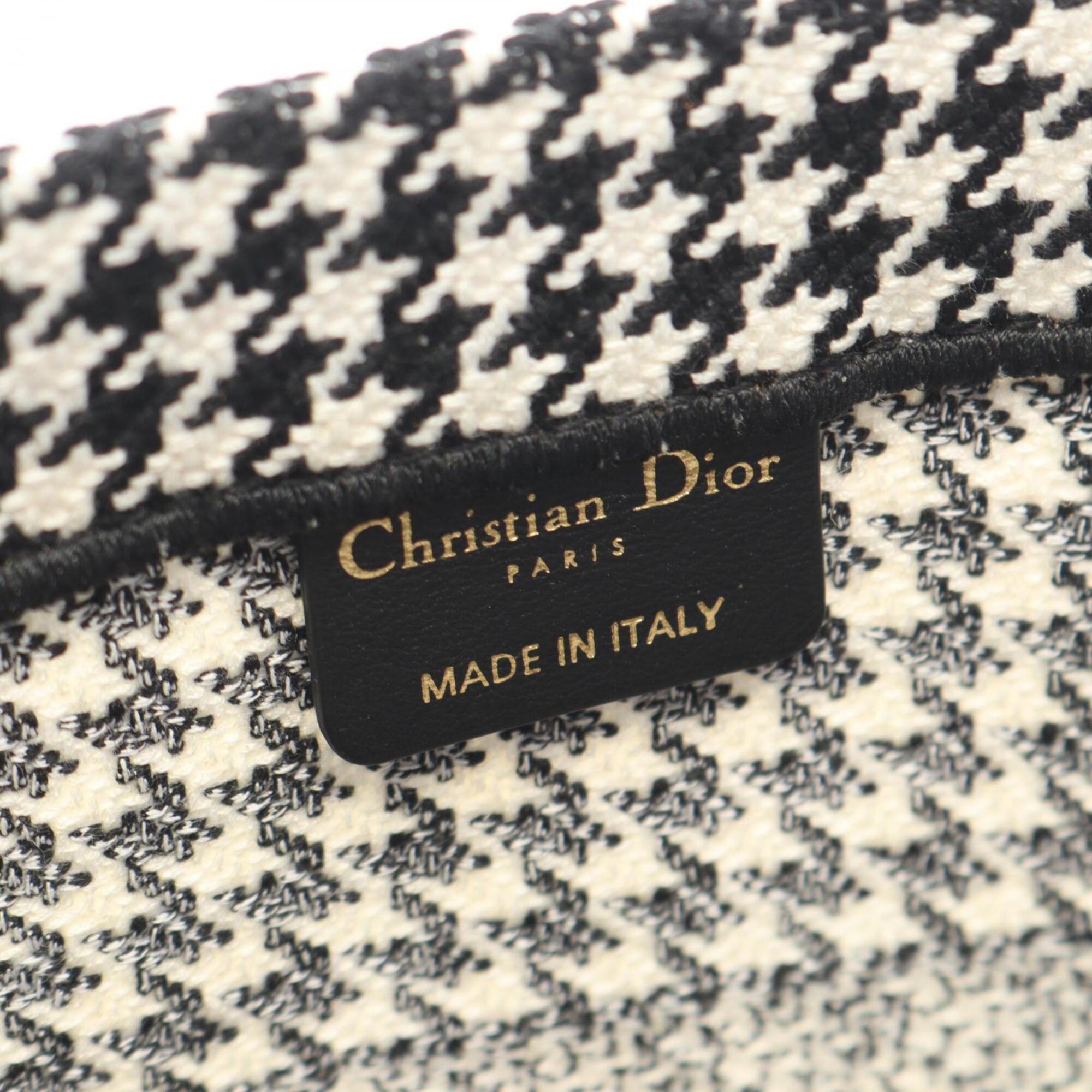 Christian Dior Black White Canvas Handbag Tote Bag (Pre-Owned)
