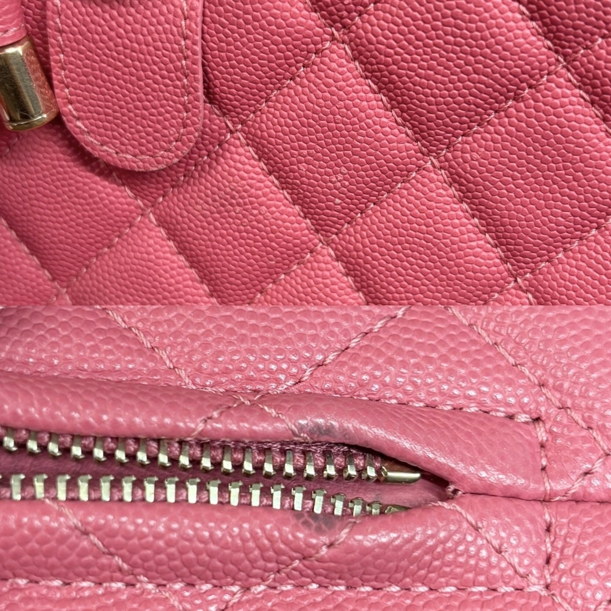Chanel Matelasse Pink Grained Calfskin Backpack (Pre-Owned)