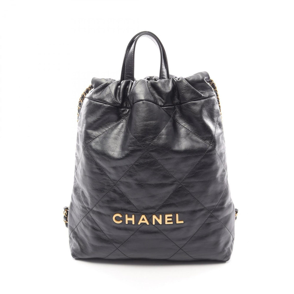 Chanel Black Leather Backpack Handbag (Pre-Owned)