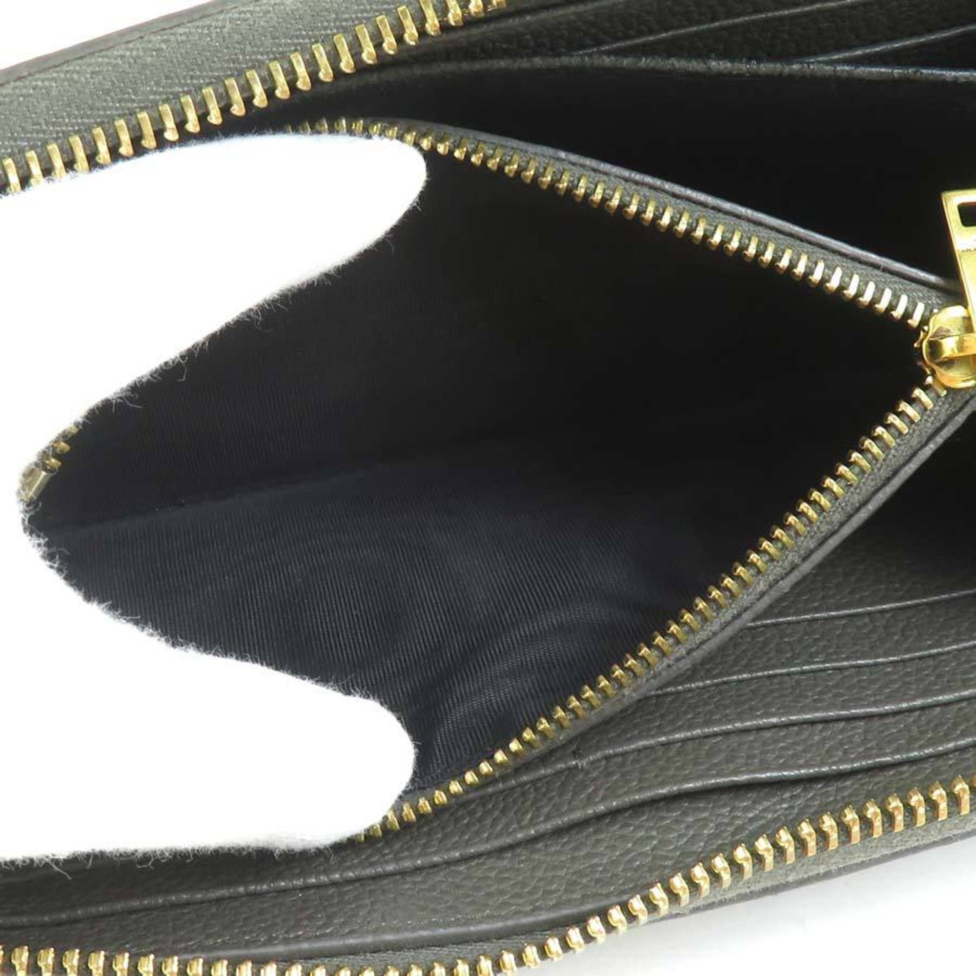 Saint Laurent Khaki Brown Leather Long Wallet (Bi-Fold) (Pre-Owned)