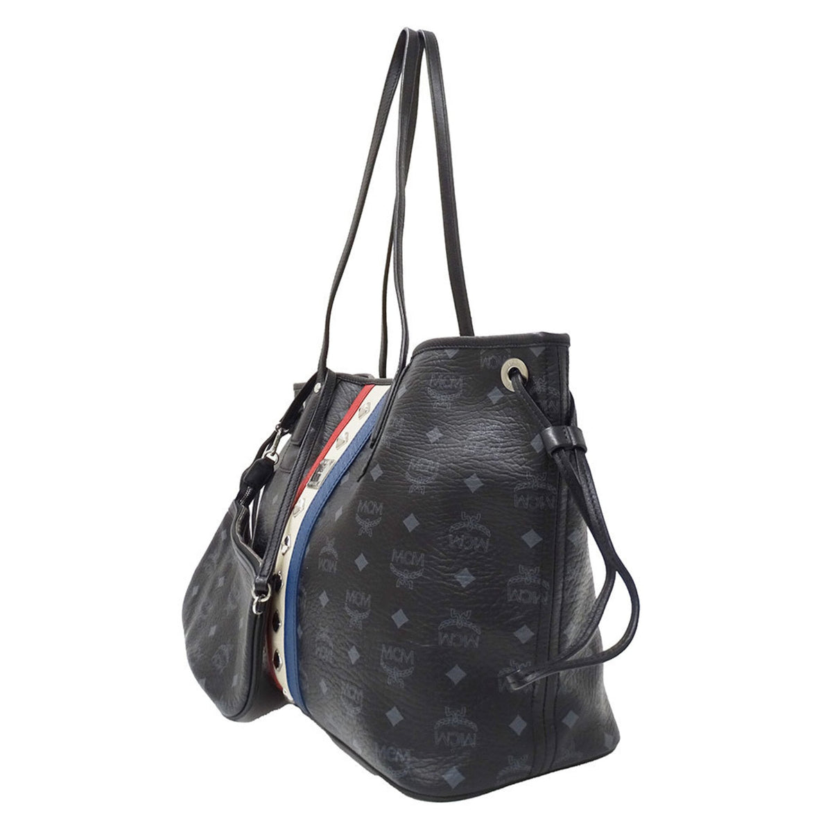 Mcm Black Multi-Color Coated Canvas Tote Bag (Pre-Owned)