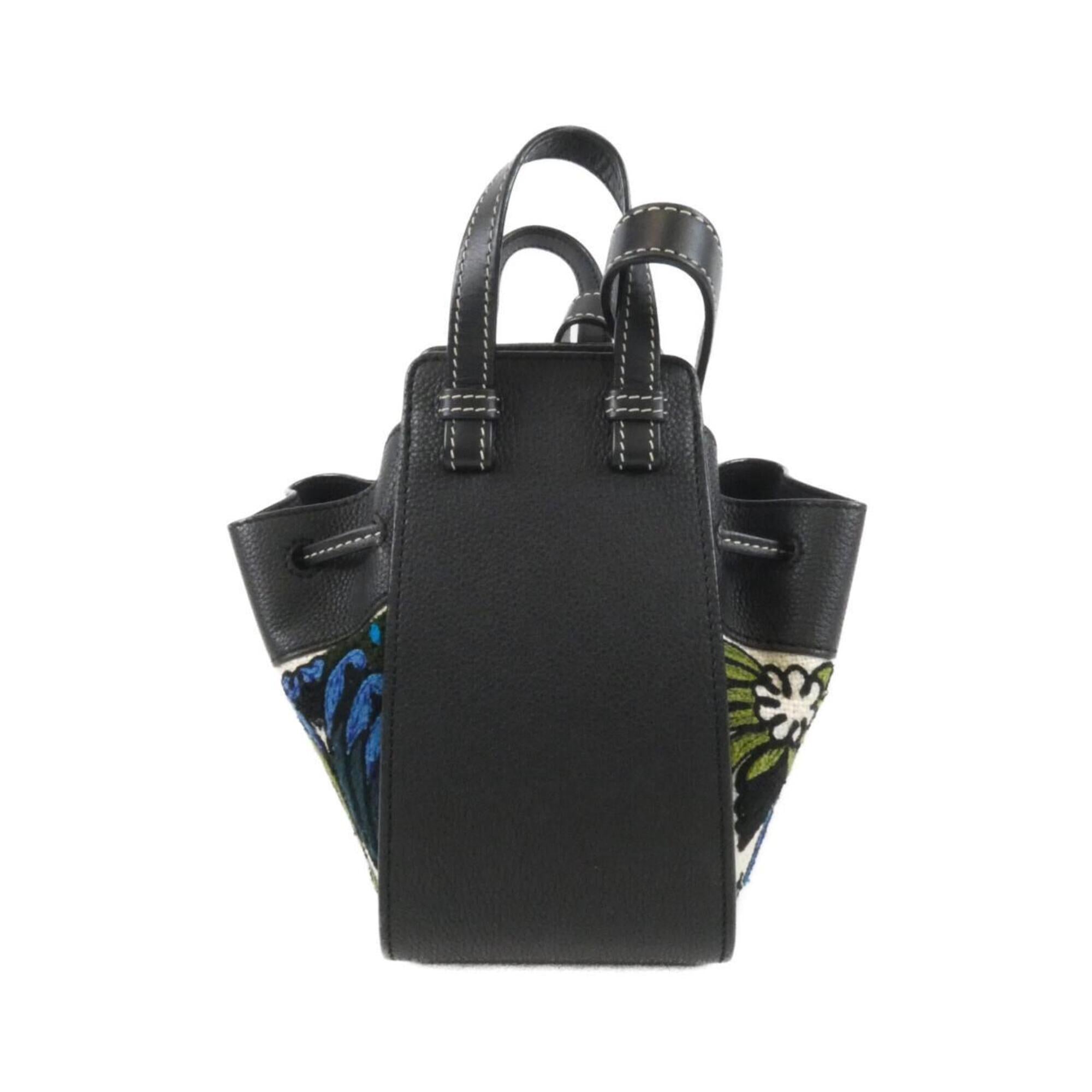 Loewe Black Canvas Leather Shoulder Bag (Pre-Owned)