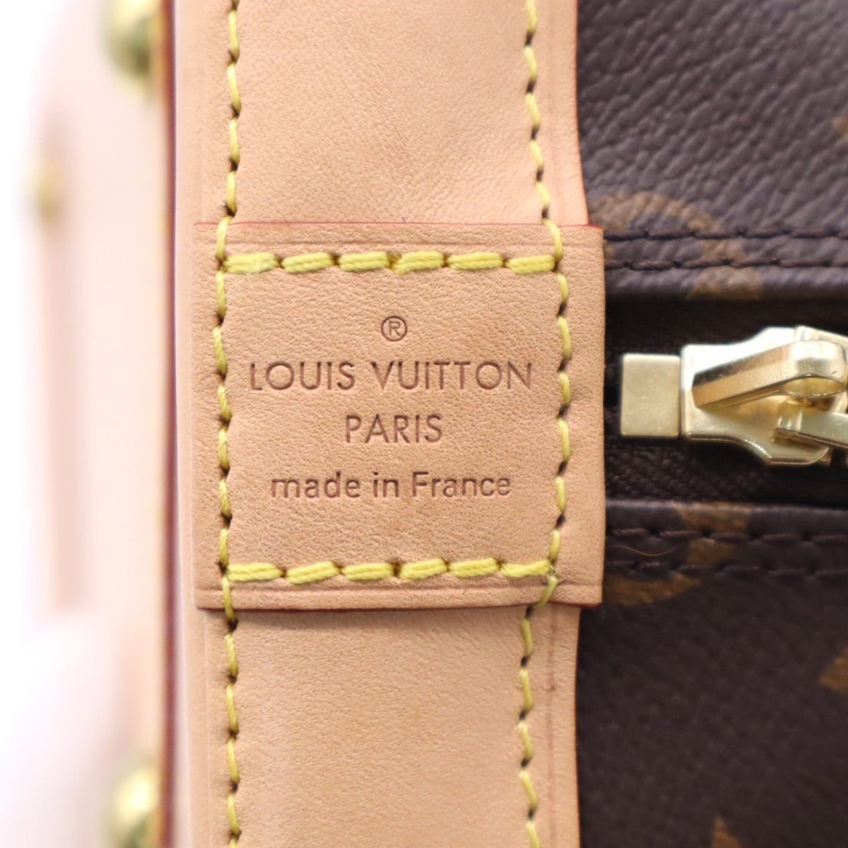 Louis Vuitton Beige Brown Coated Canvas Leather Handbag (Pre-Owned)