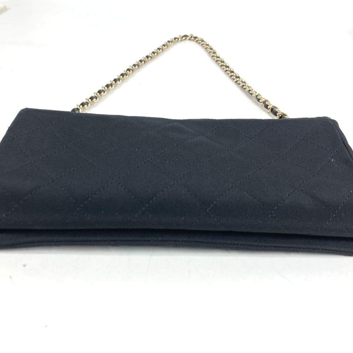 Chanel Black Satin Handbag Shoulder Bag (Pre-Owned)