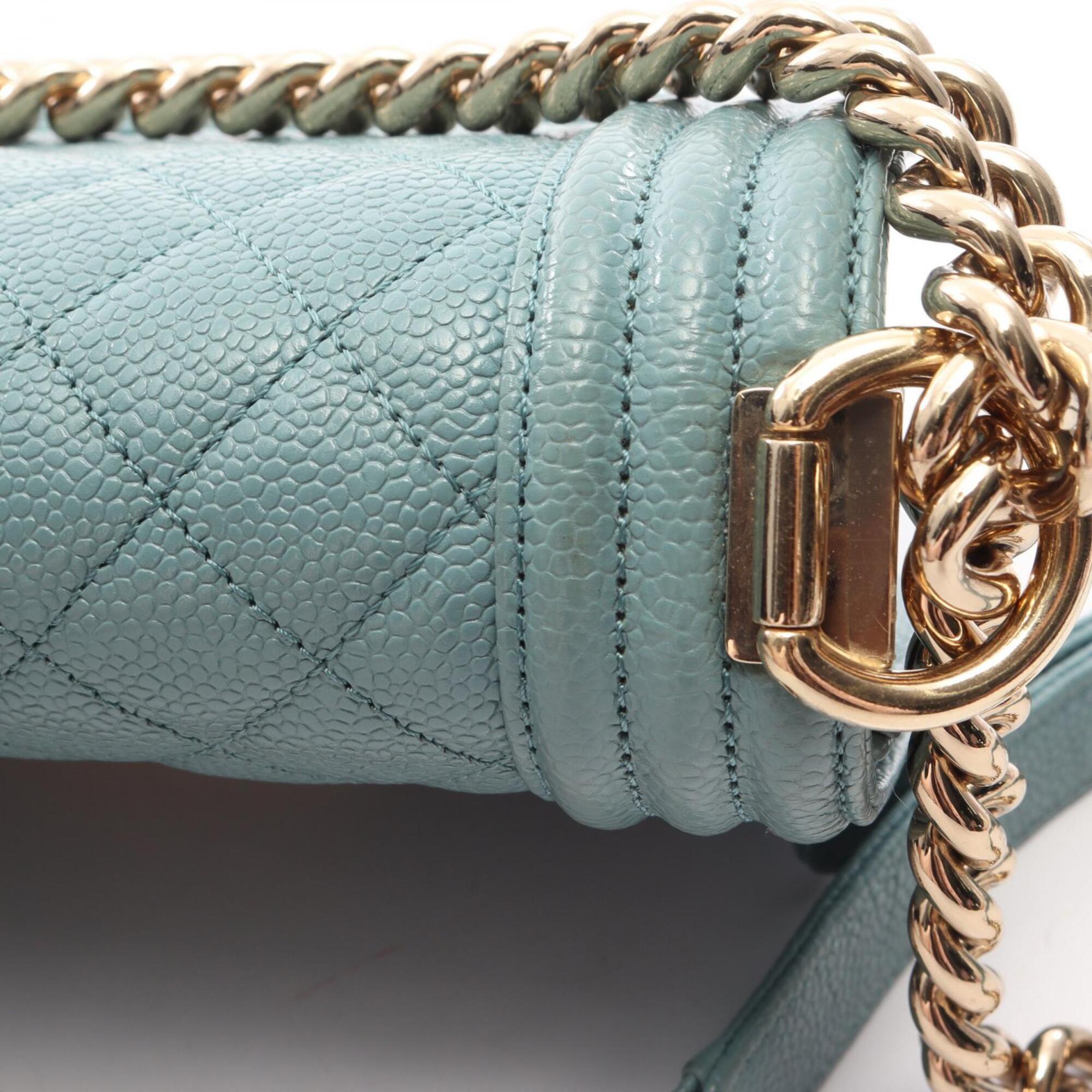 Chanel Blue Grained Calfskin Handbag Shoulder Bag (Pre-Owned)