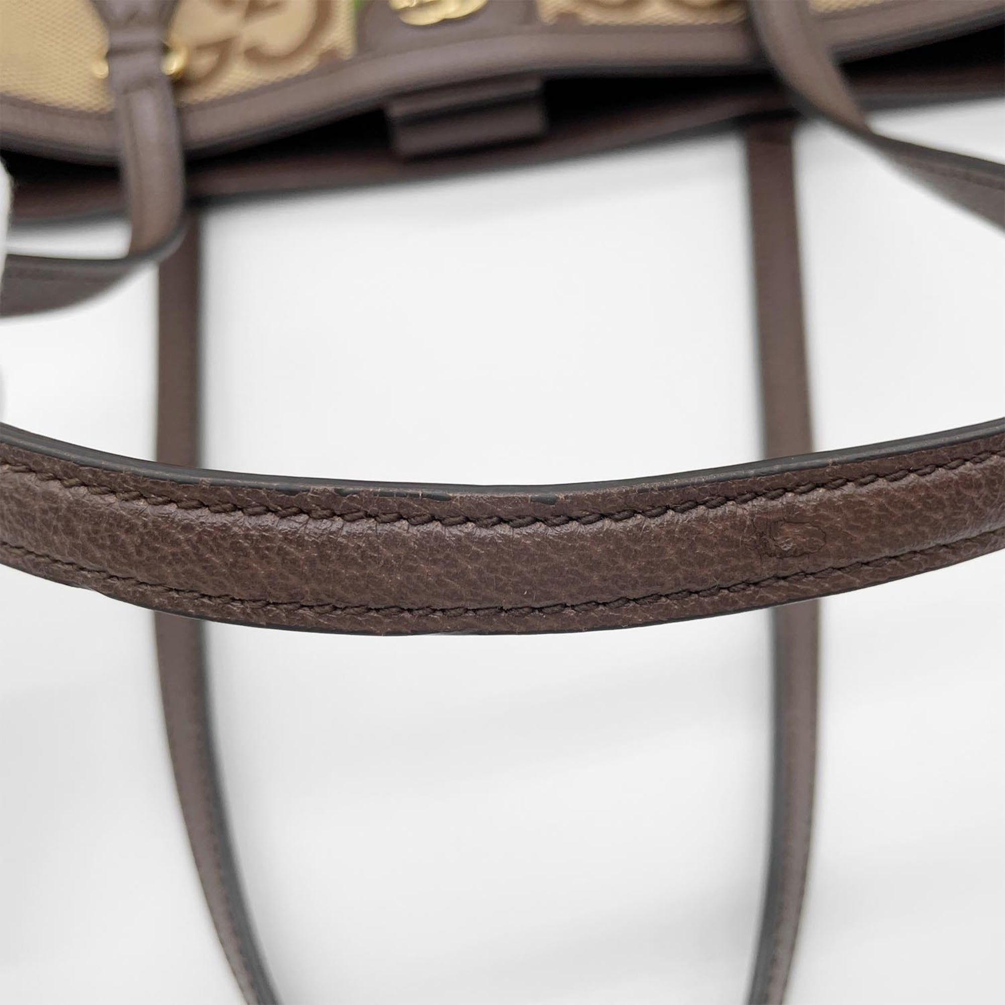 Gucci Brown Canvas Leather Tote Bag (Pre-Owned)
