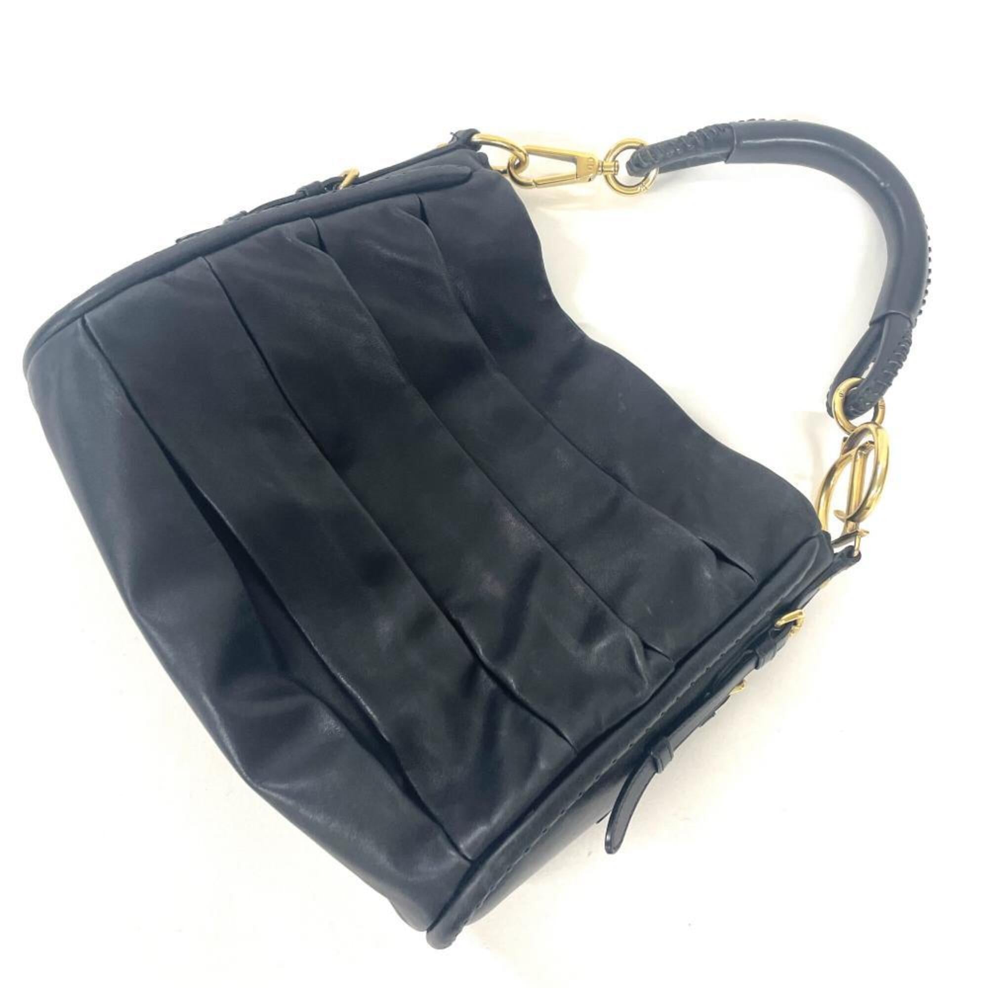 Christian Dior Black Leather Shoulder Bag (Pre-Owned)