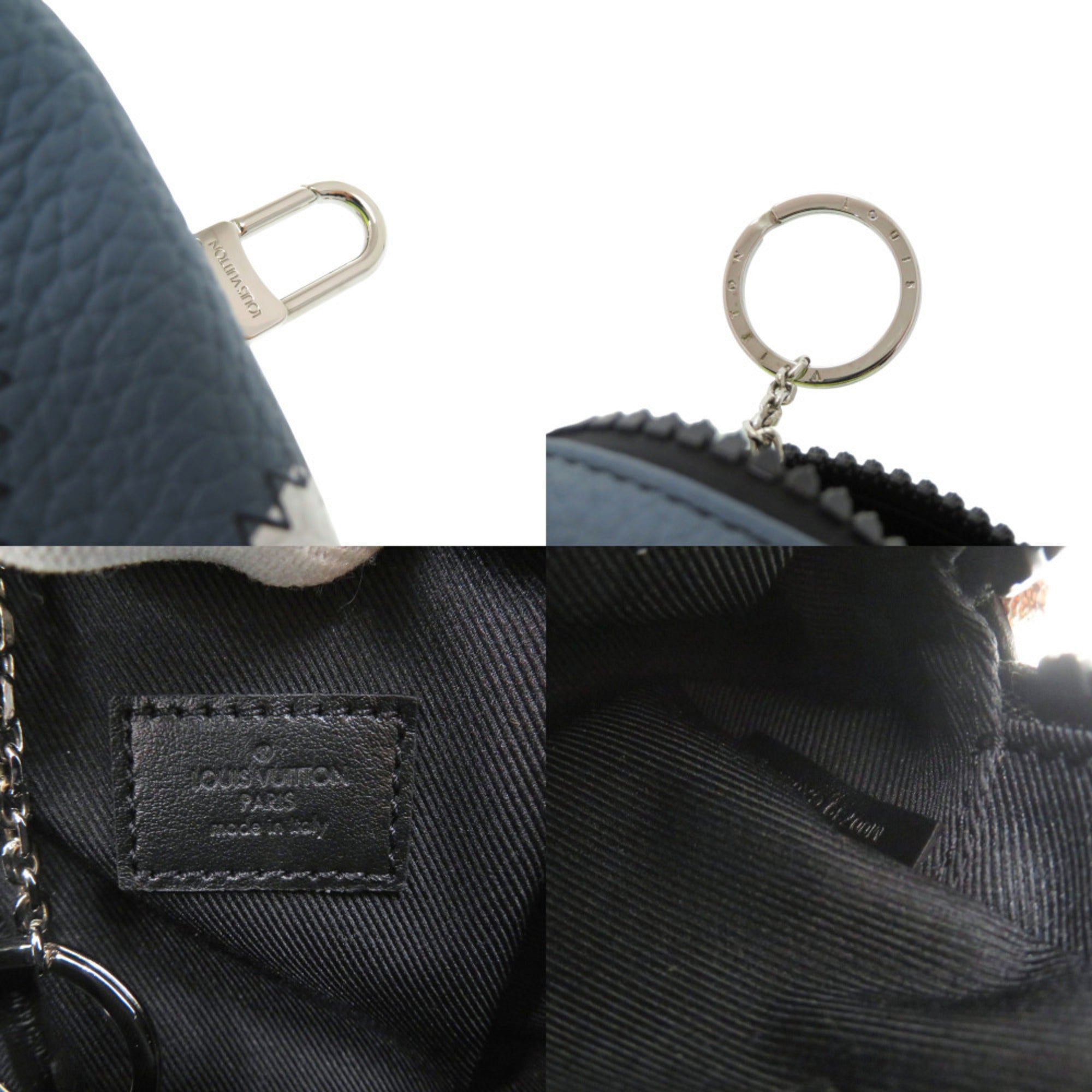 Louis Vuitton Black Blue Gray Yellow Leather Leather Pouch (Pre-Owned)