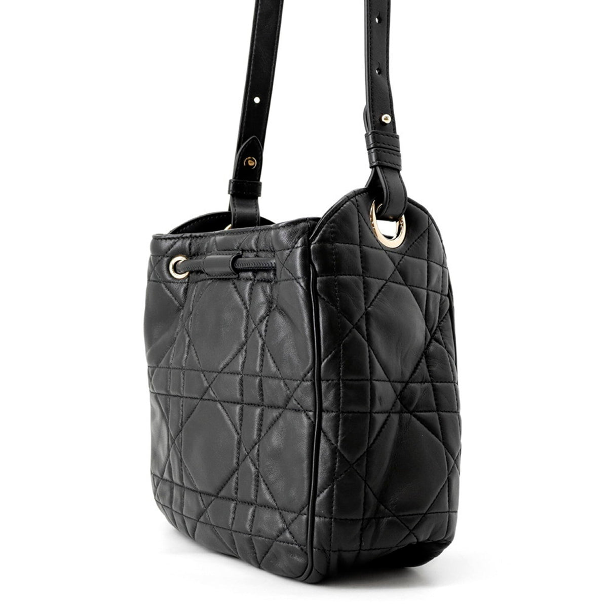 Christian Dior Black Leather Handbag Shoulder Bag (Pre-Owned)