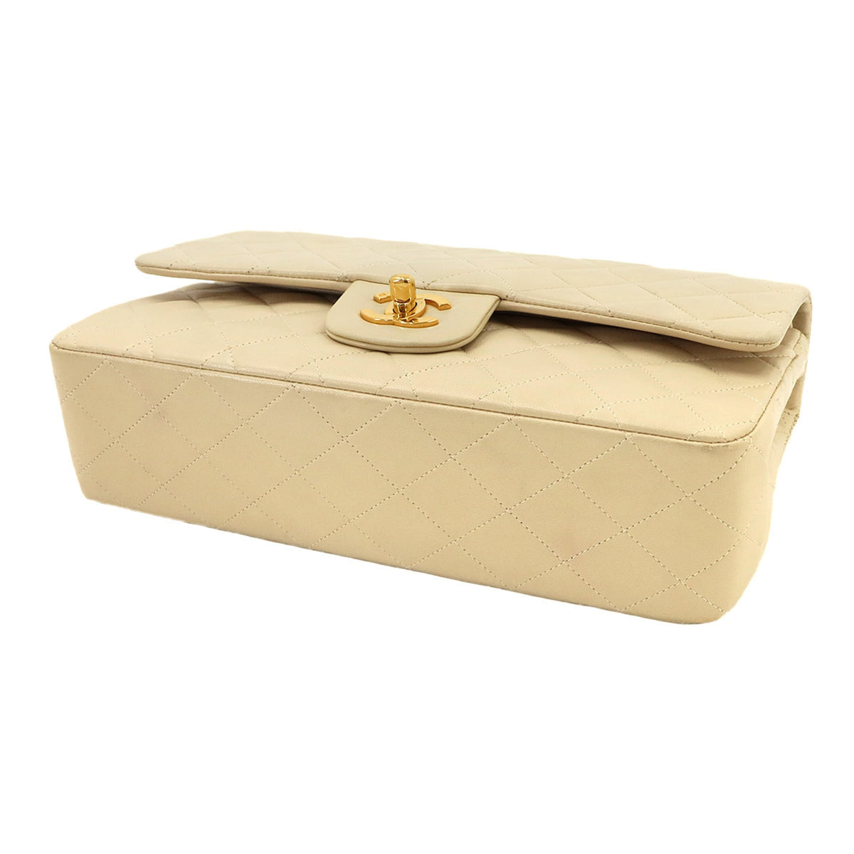 Chanel Beige Leather Handbag Shoulder Bag (Pre-Owned)