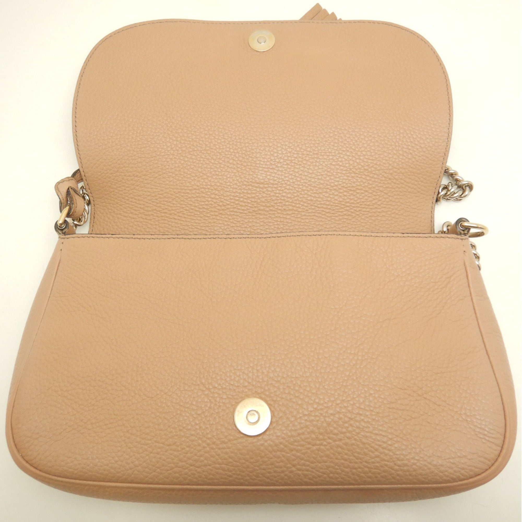 Gucci Pink Beige Leather Shoulder Bag (Pre-Owned)