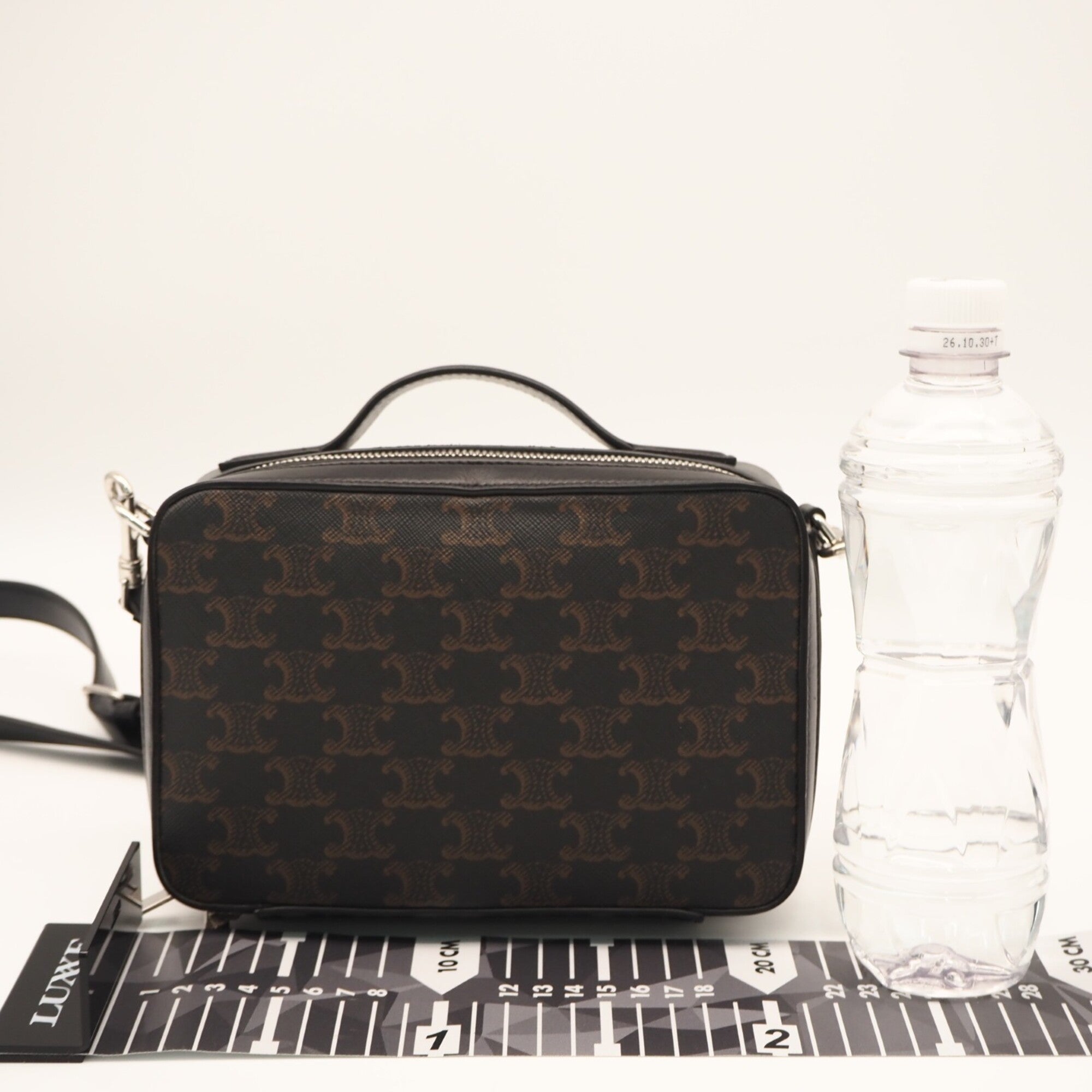 Celine Black Brown Coated Canvas Leather Shoulder Bag (Pre-Owned)