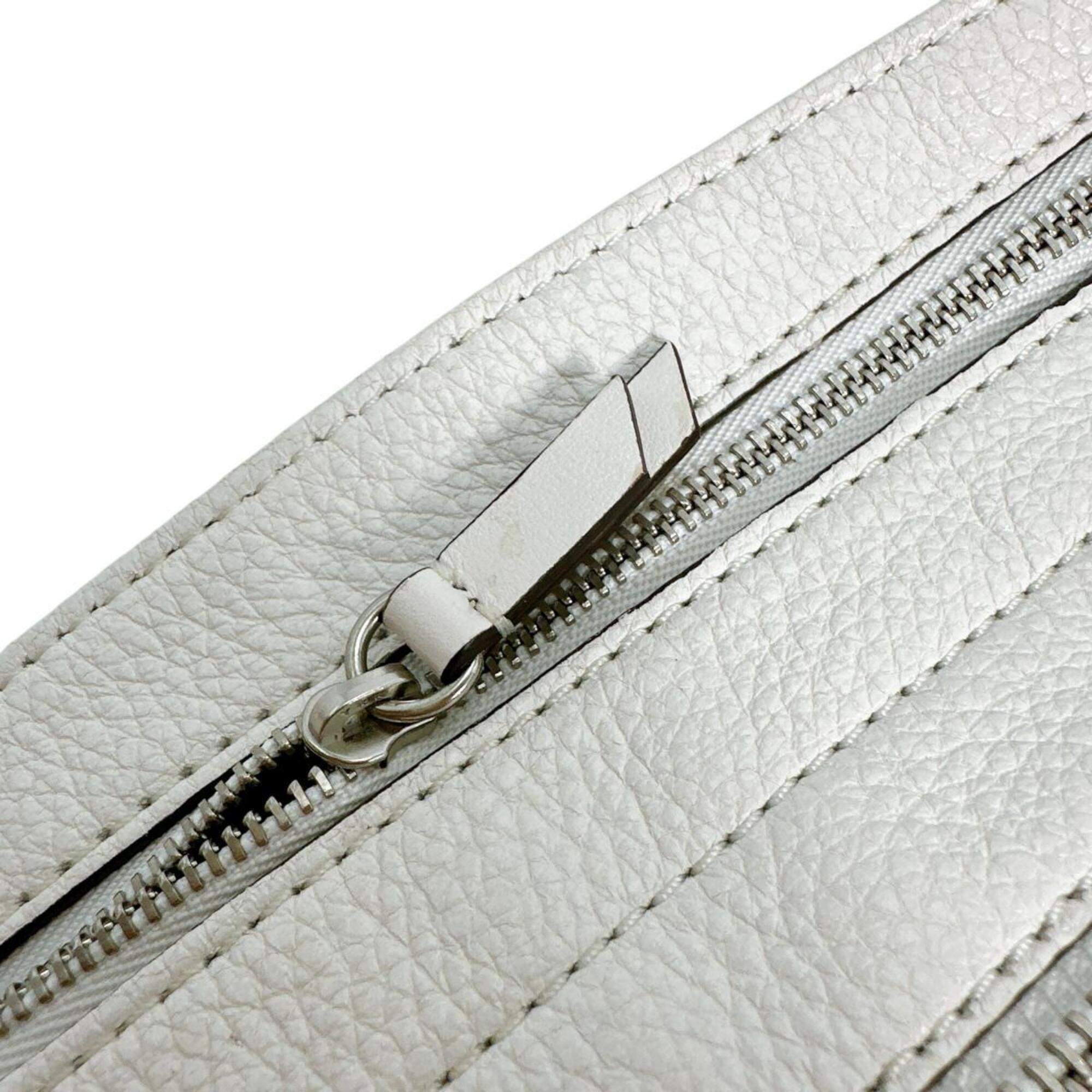 Michael Kors White Leather Handbag Tote Bag (Pre-Owned)