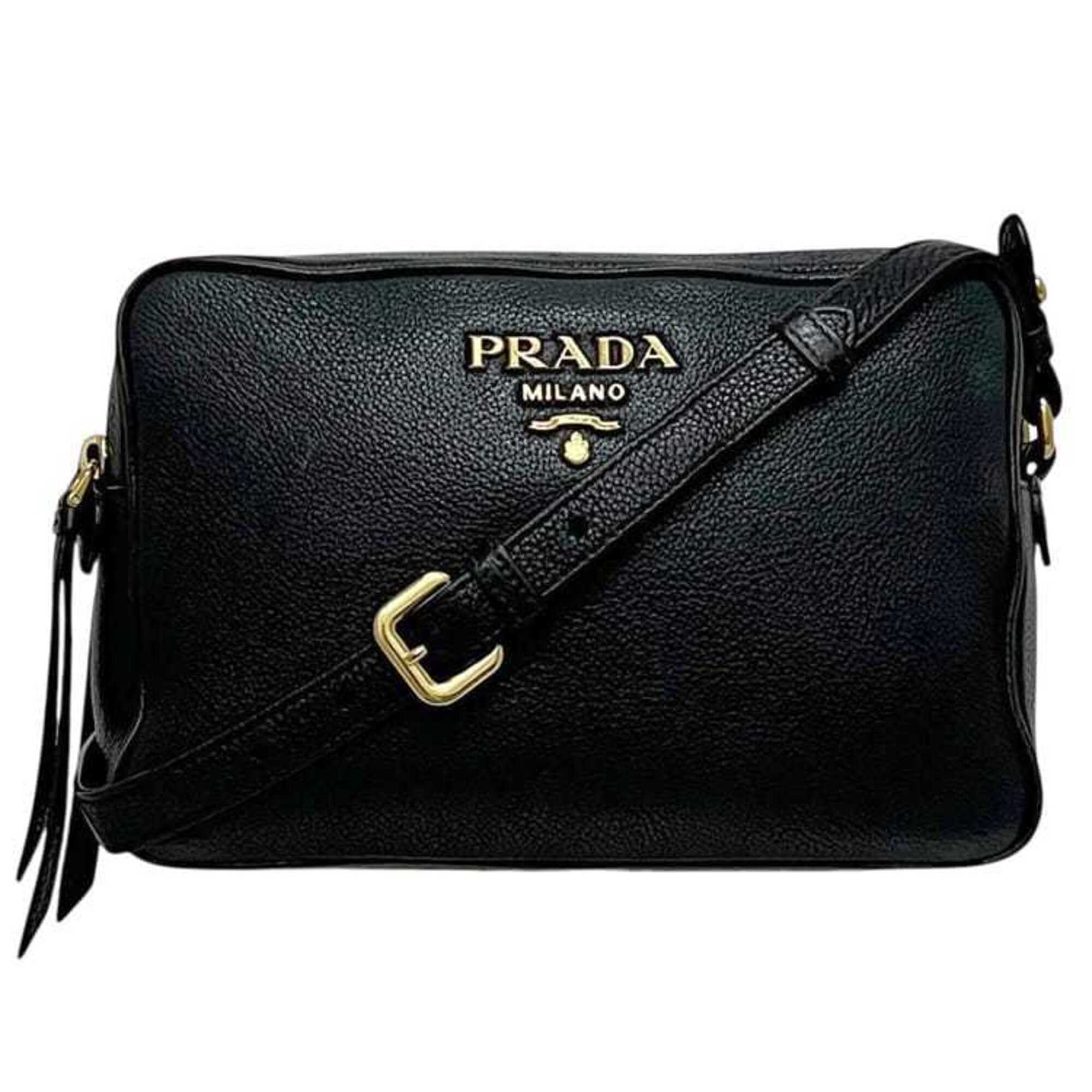Prada Black Nero Leather Shoulder Bag (Pre-Owned)