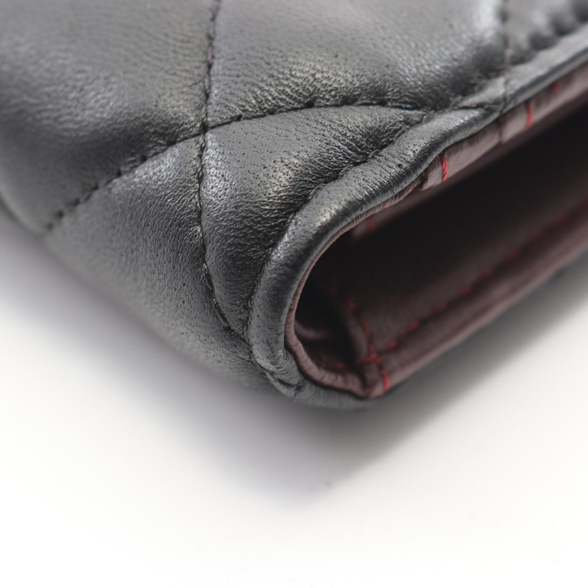 Chanel Black Leather Long Wallet (Bi-Fold) (Pre-Owned)