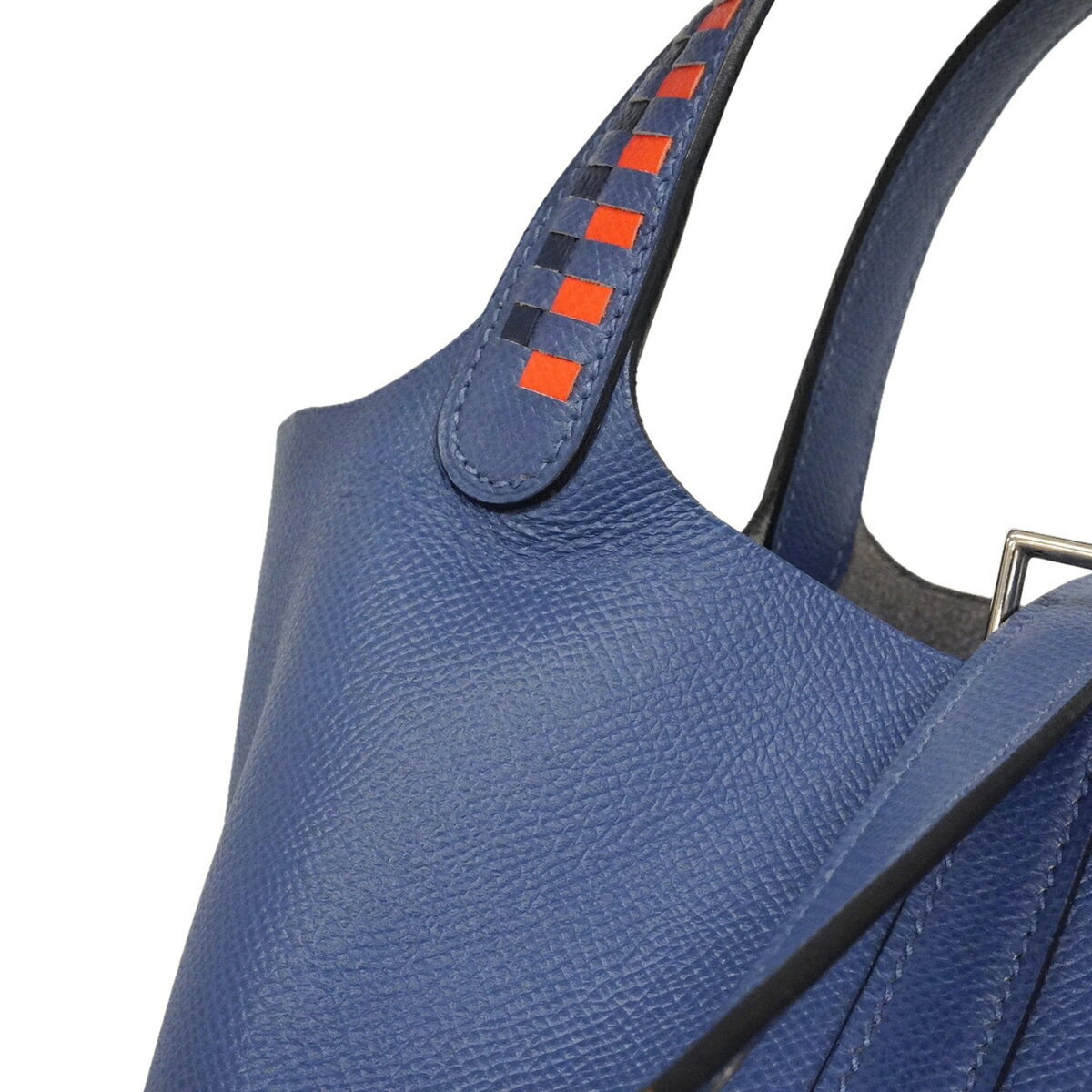 Hermes Blue Leather Handbag (Pre-Owned)