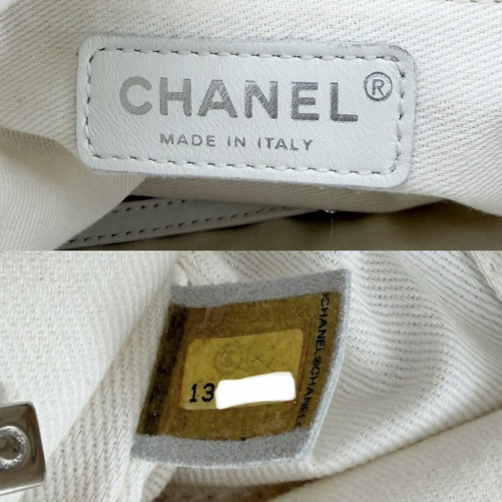 Chanel White Faux Fur Handbag Tote Bag (Pre-Owned)
