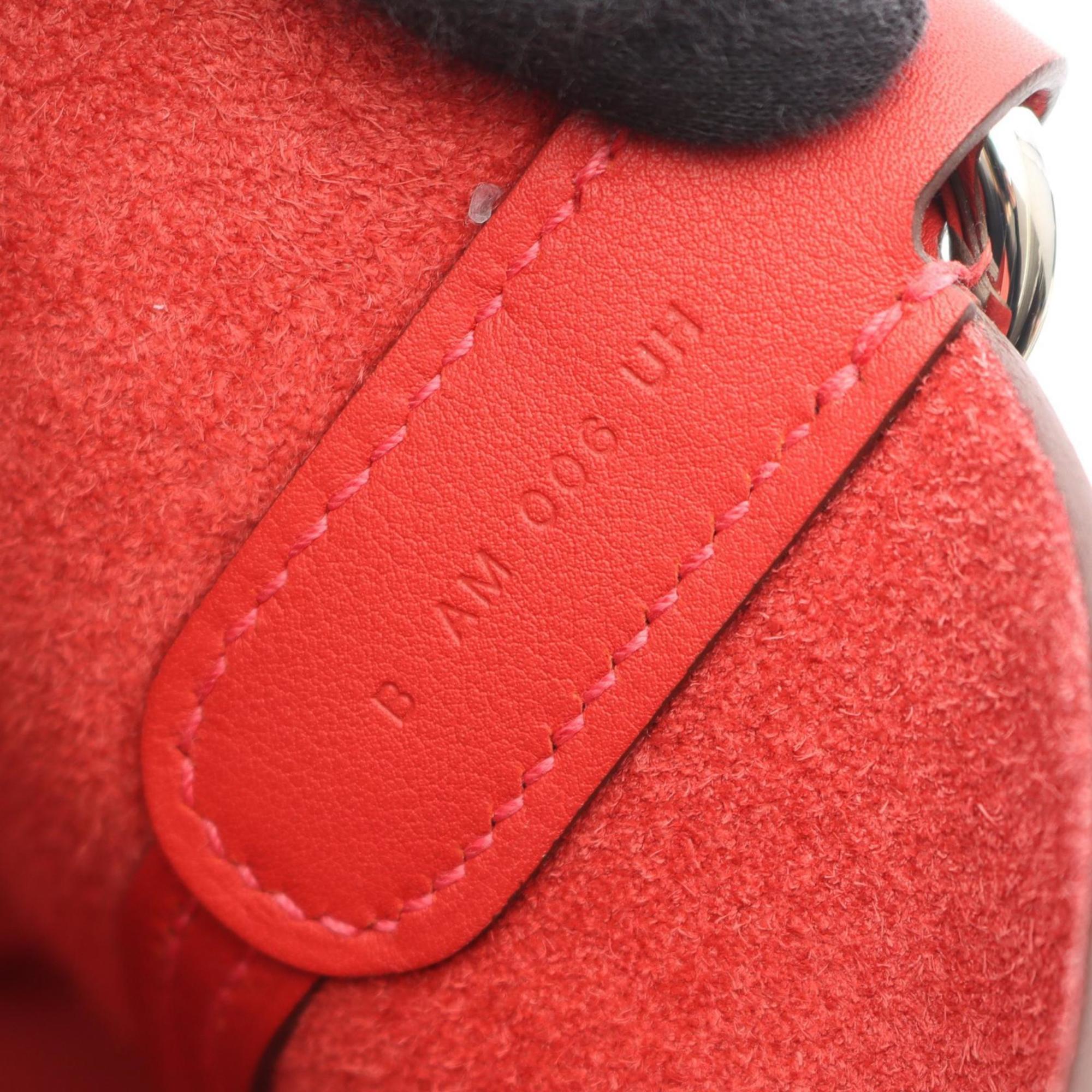 Hermes Red Color Rouge Casaque Taurillon Clemence Leather Leather Handbag (Pre-Owned)