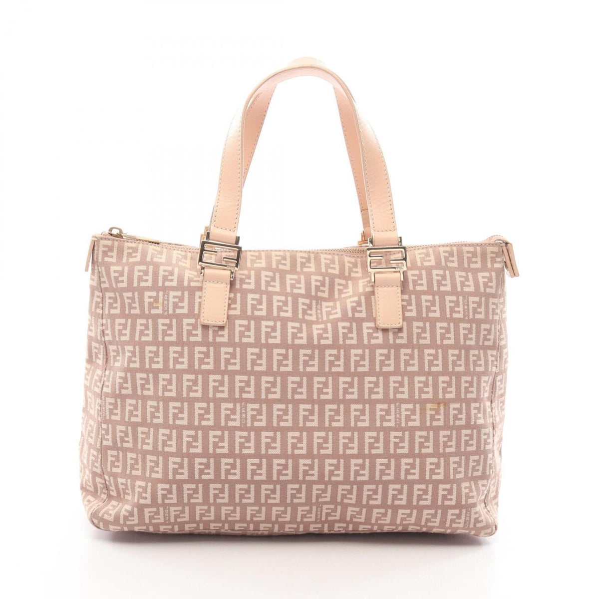 Fendi Pink Canvas Leather Handbag Tote Bag (Pre-Owned)