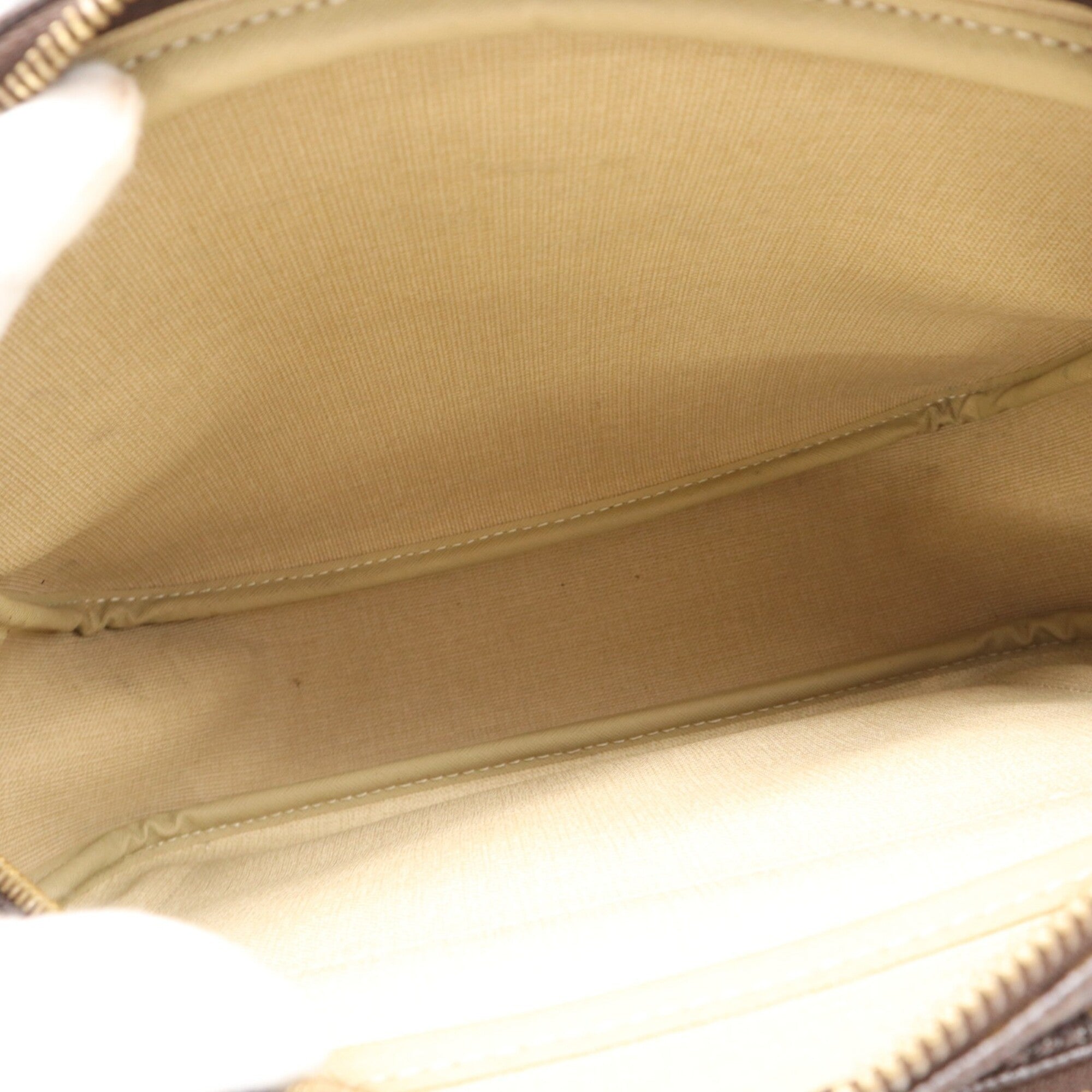 Louis Vuitton Monogram Beige Brown Coated Canvas Leather Shoulder Bag (Pre-Owned)