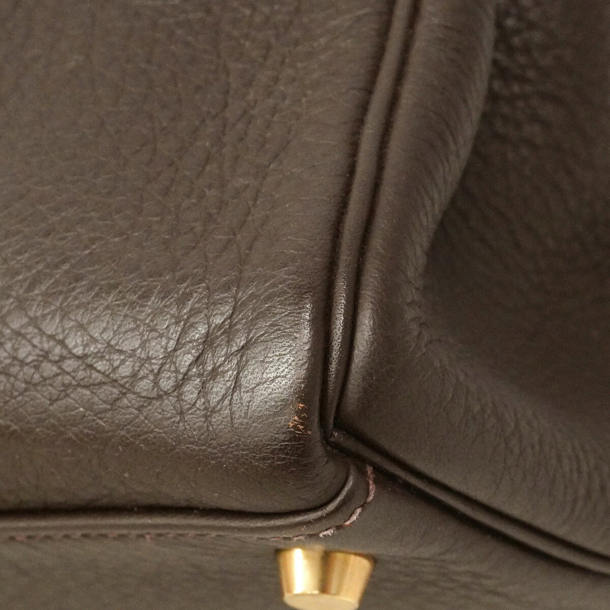 Hermes Brown Togo Leather Handbag (Pre-Owned)