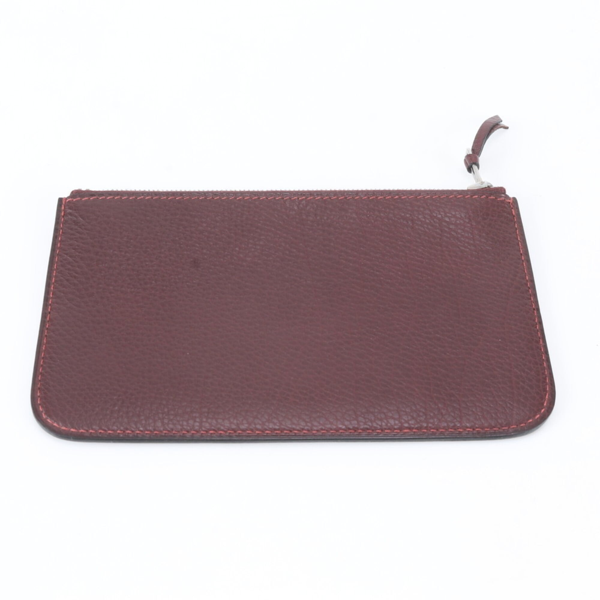 Hermes Red Color Wine Leather Long Wallet (Bi-Fold) (Pre-Owned)