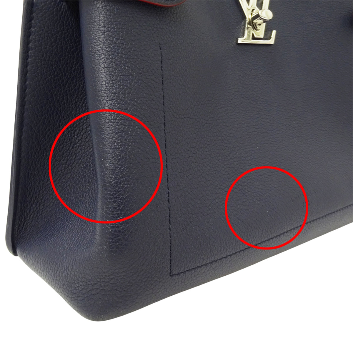 Louis Vuitton Marine Rouge Navy Leather Handbag Shoulder Bag (Pre-Owned)