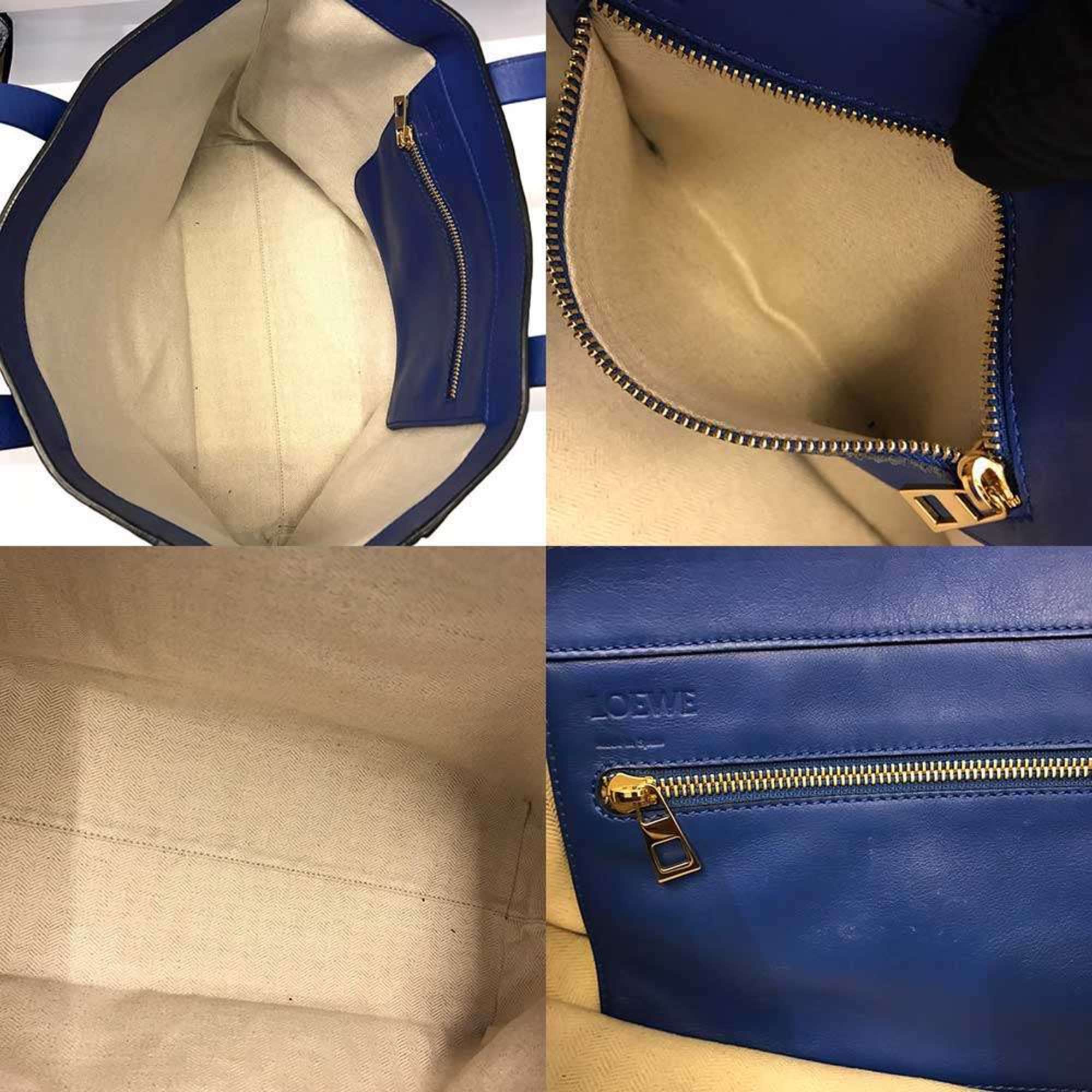 Loewe Blue Leather Tote Bag (Pre-Owned)