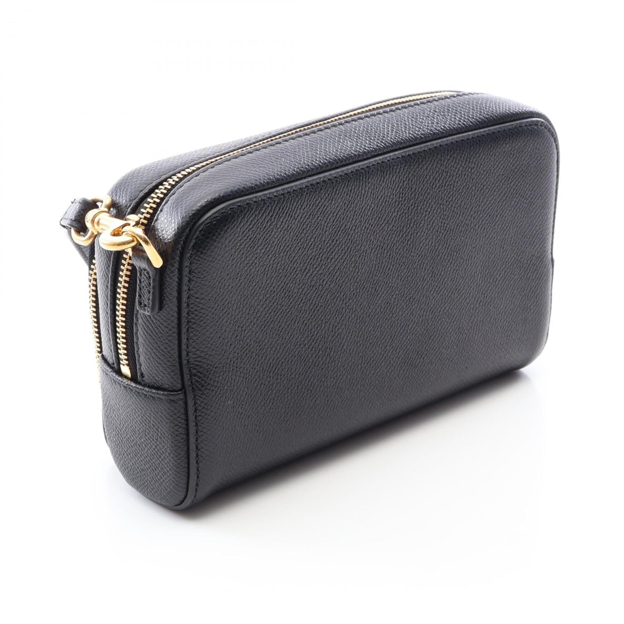 Christian Dior Black Leather Pouch Shoulder Bag (Pre-Owned)