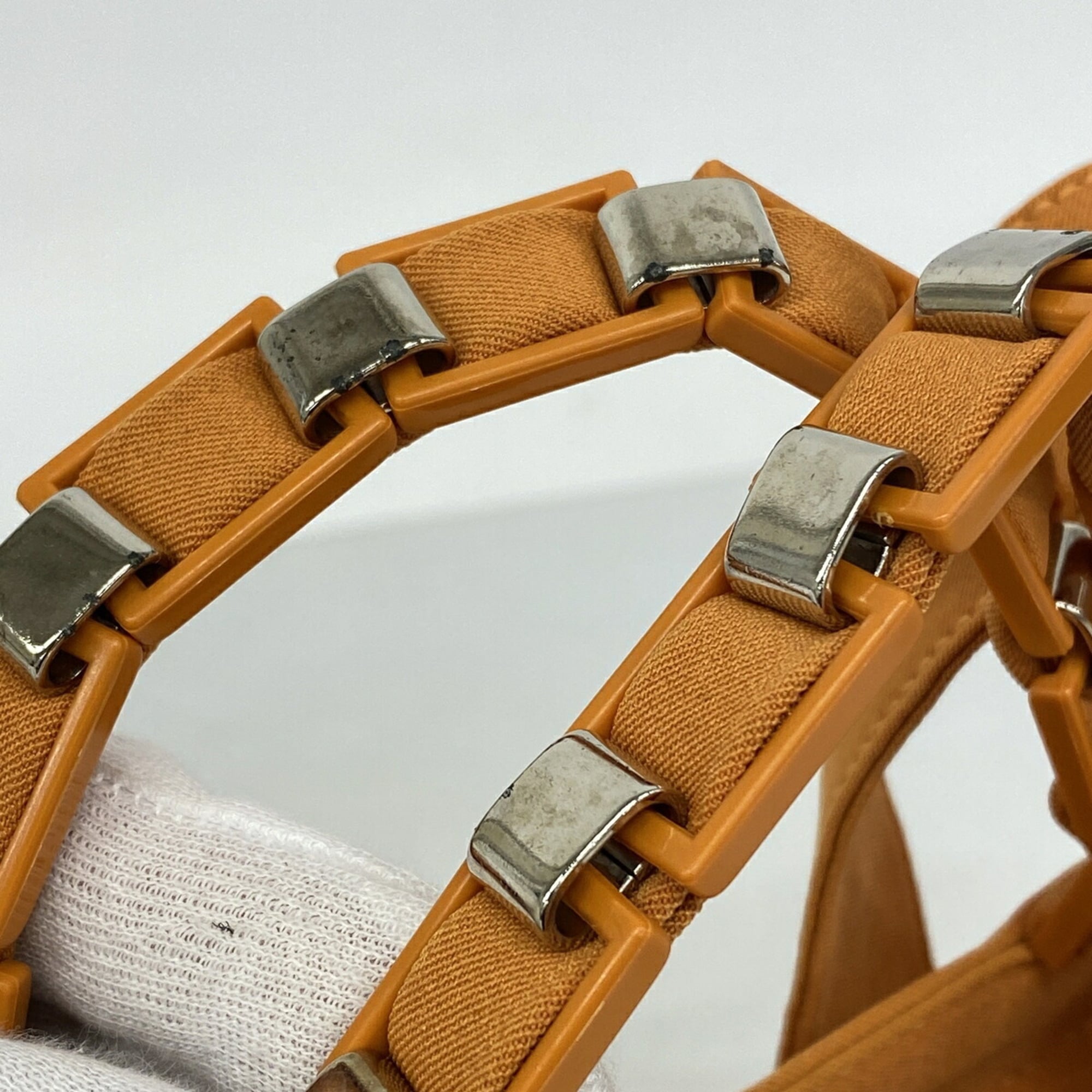 Salvatore Ferragamo Orange Nylon Handbag (Pre-Owned)