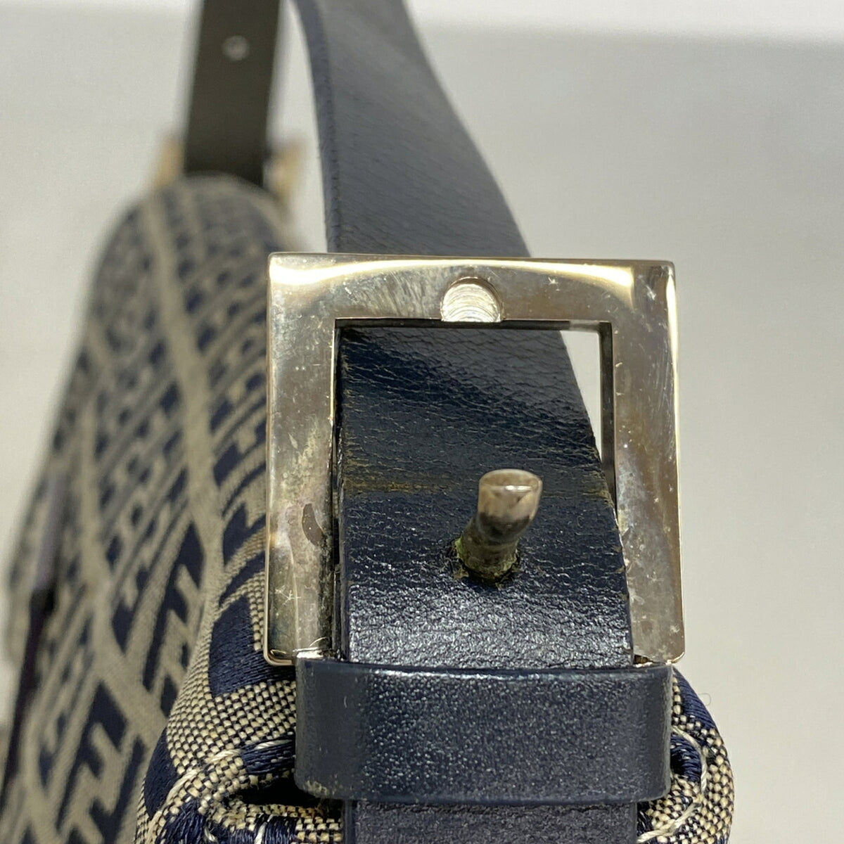 Fendi Navy Nylon Canvas Handbag (Pre-Owned)