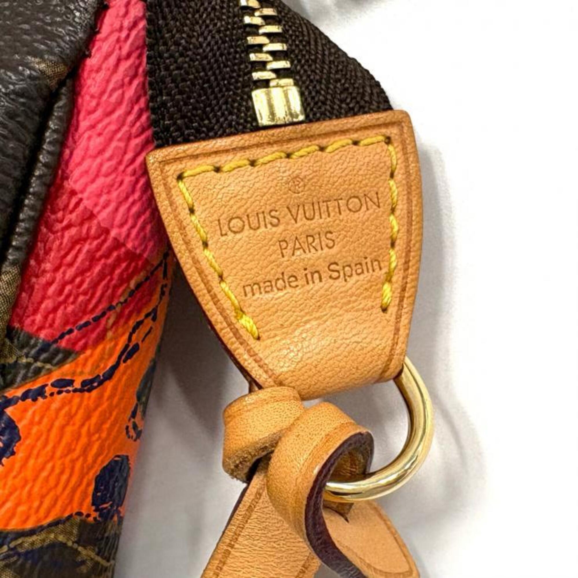 Louis Vuitton Brown Orange Pink Gold Monogram Handbag Pochette (Pre-Owned)