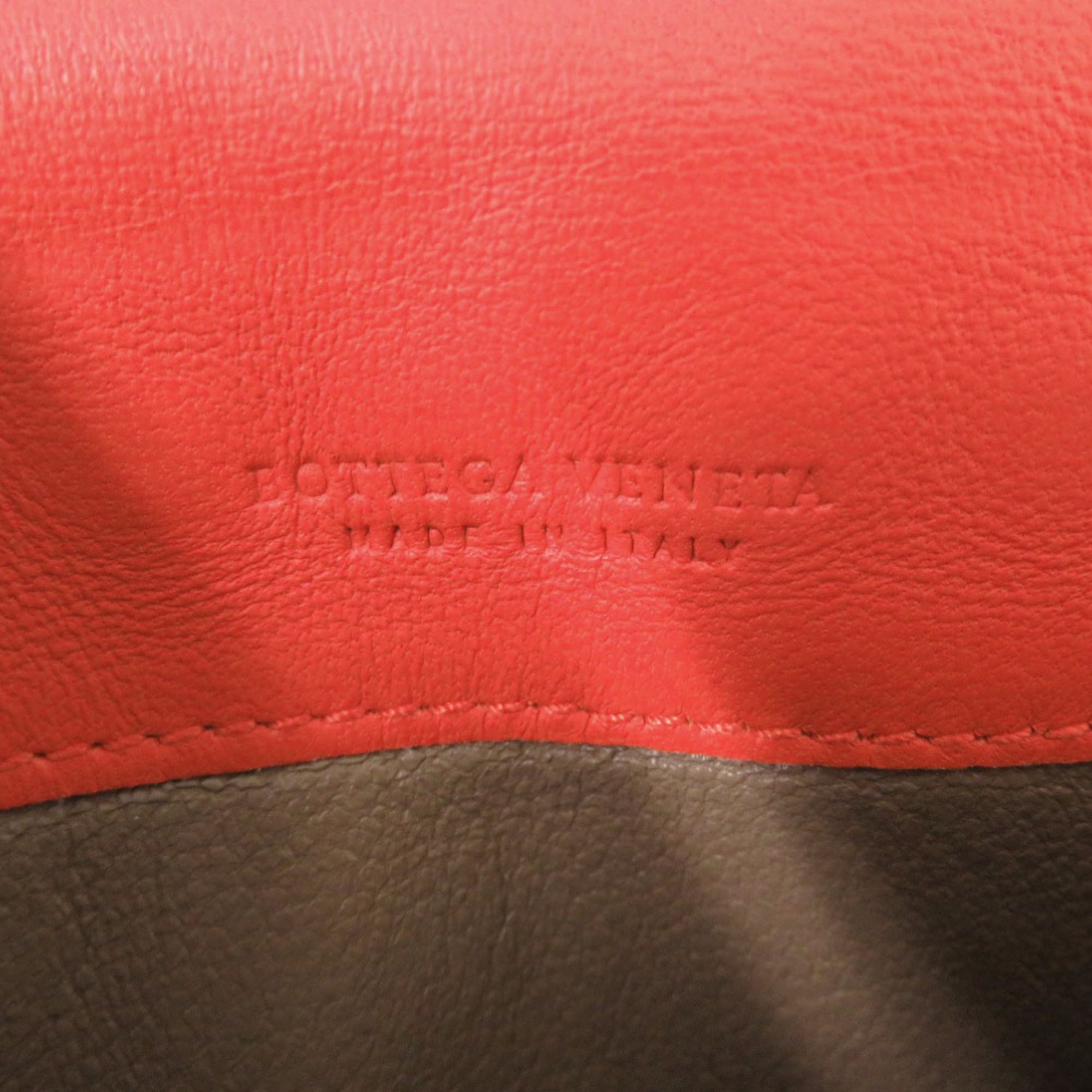 Bottega Veneta Red Color Intrecciato Long Wallet (Bi-Fold) (Pre-Owned)