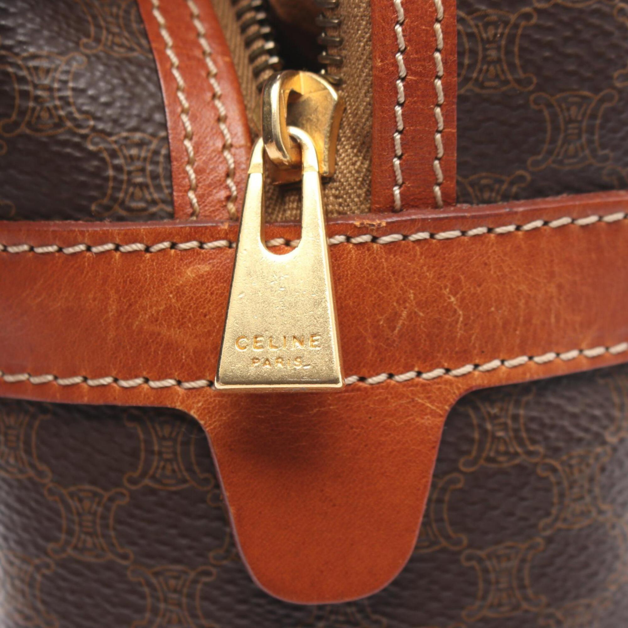Celine Brown Coated Canvas Pvc Leather Handbag (Pre-Owned)