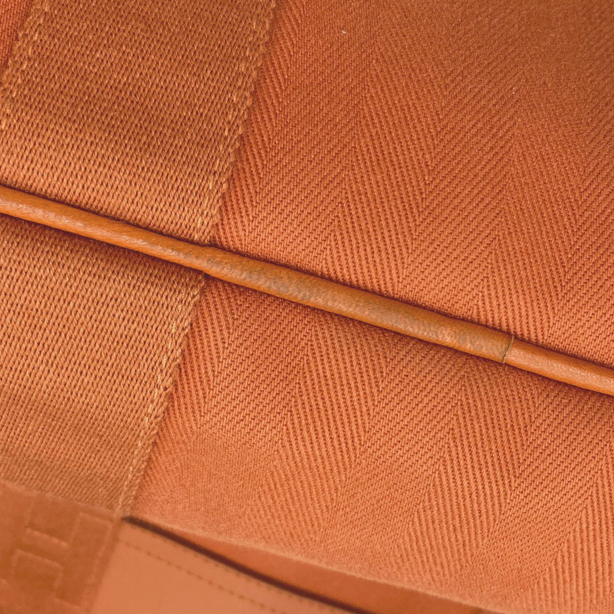 Hermes Orange Toile Chevron Handbag Pouch (Pre-Owned)