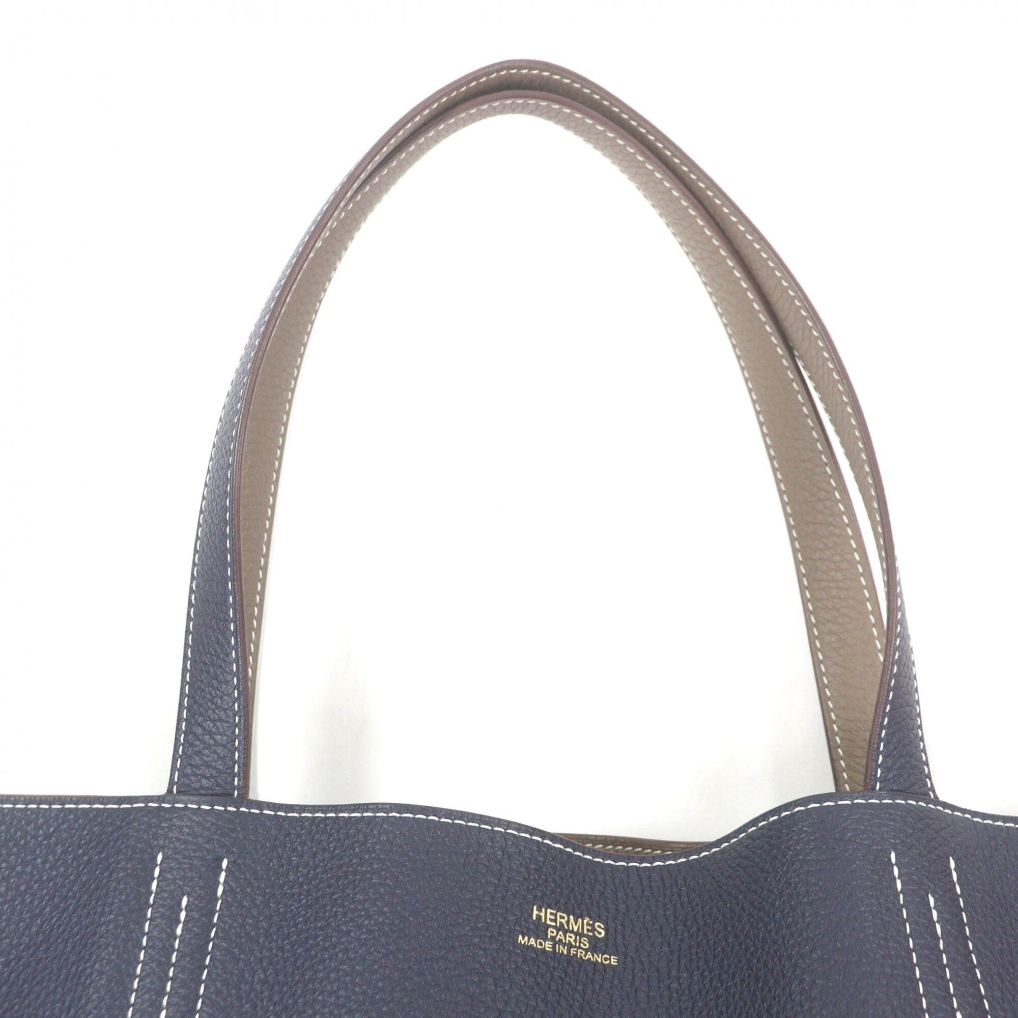 Hermes Blue Nuit Etoupe Gray Taurillon Clemence Leather (Pre-Owned)