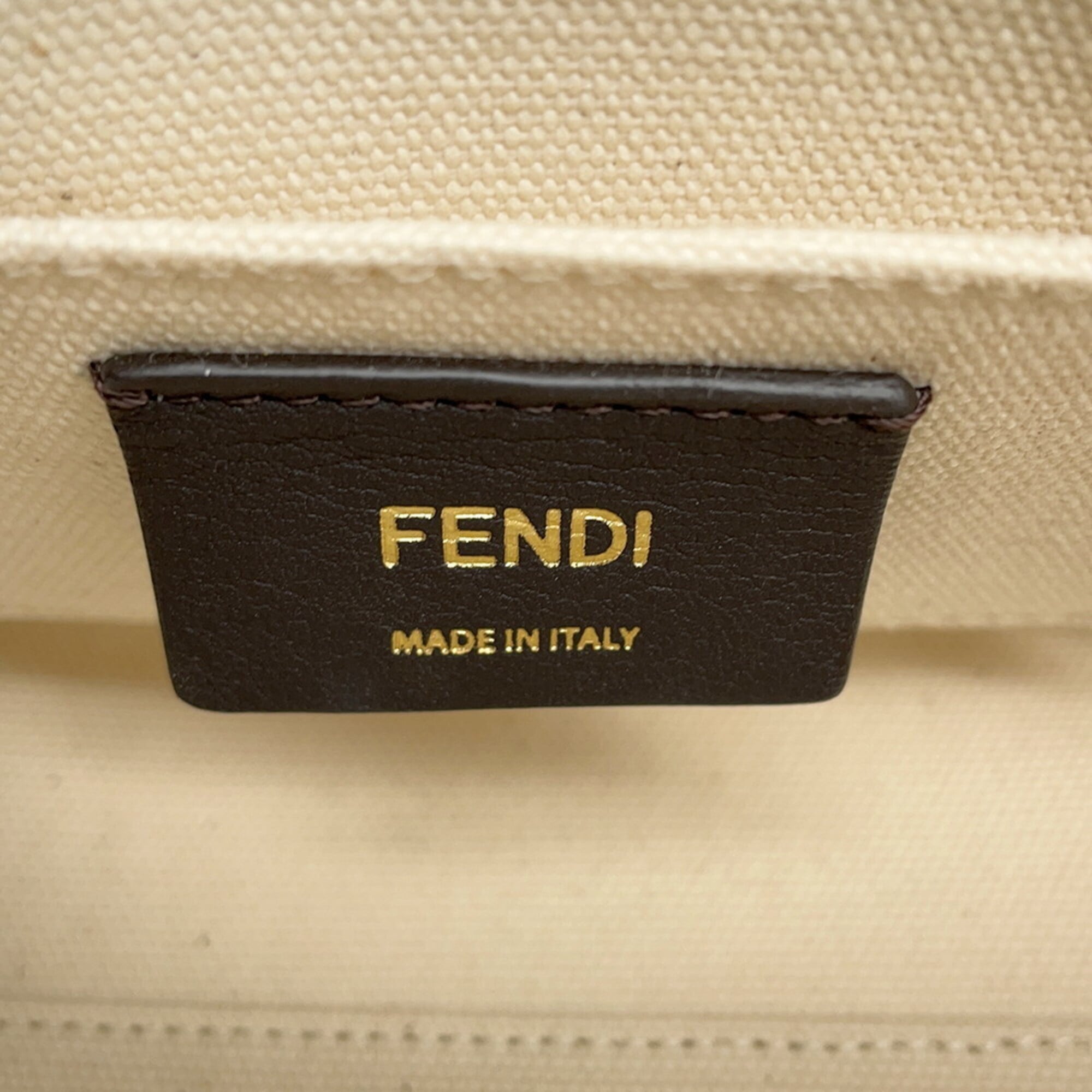 Fendi Pink White Canvas Handbag Shoulder Bag (Pre-Owned)
